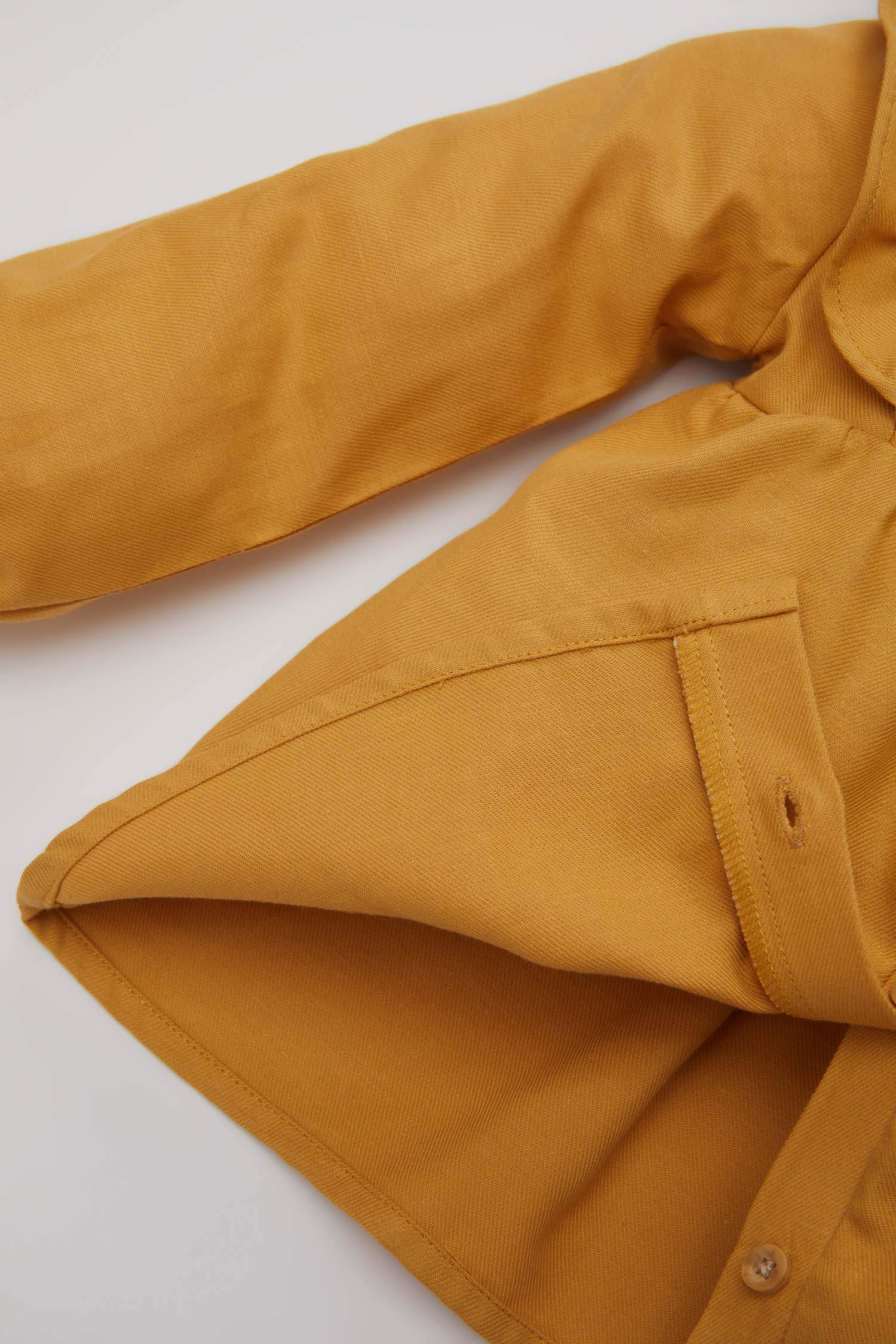 Kız Bebek 2'li Takım Düğmeli Uzun Kollu Gömlek Çizgili Twill Tayt 