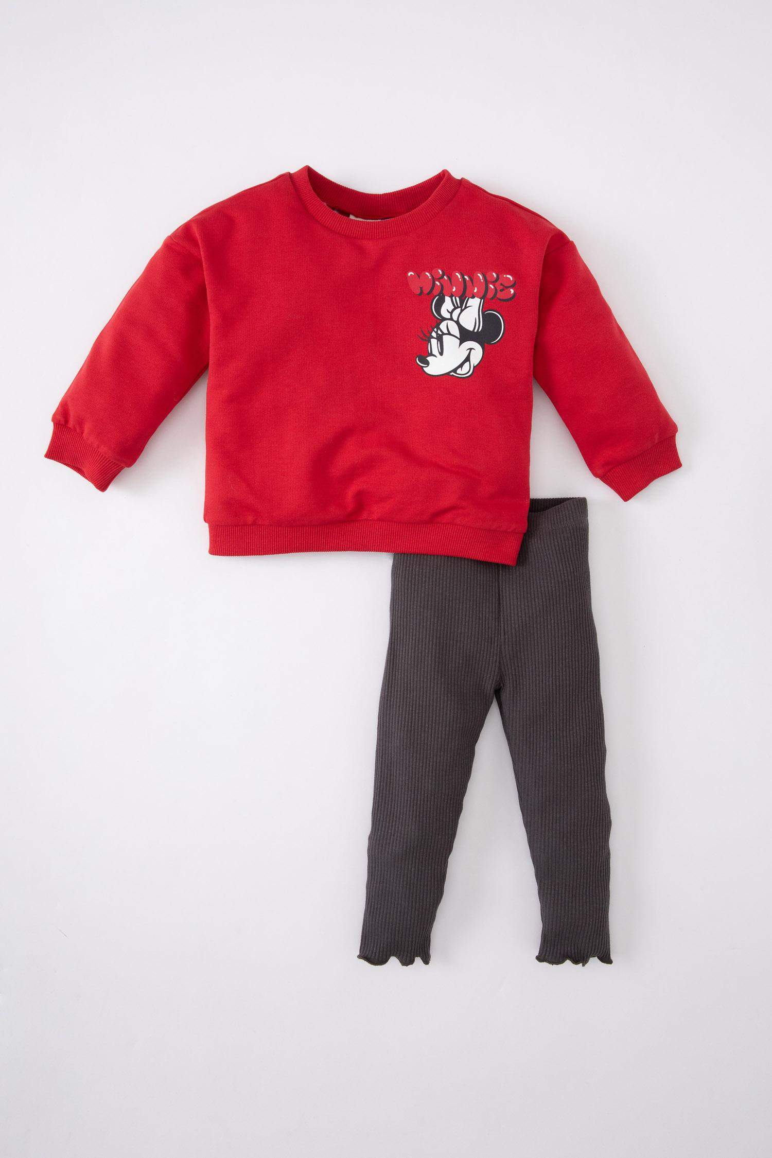 Kız Bebek Disney Mickey & Minnie Sweatshirt Tayt 2'li Takım