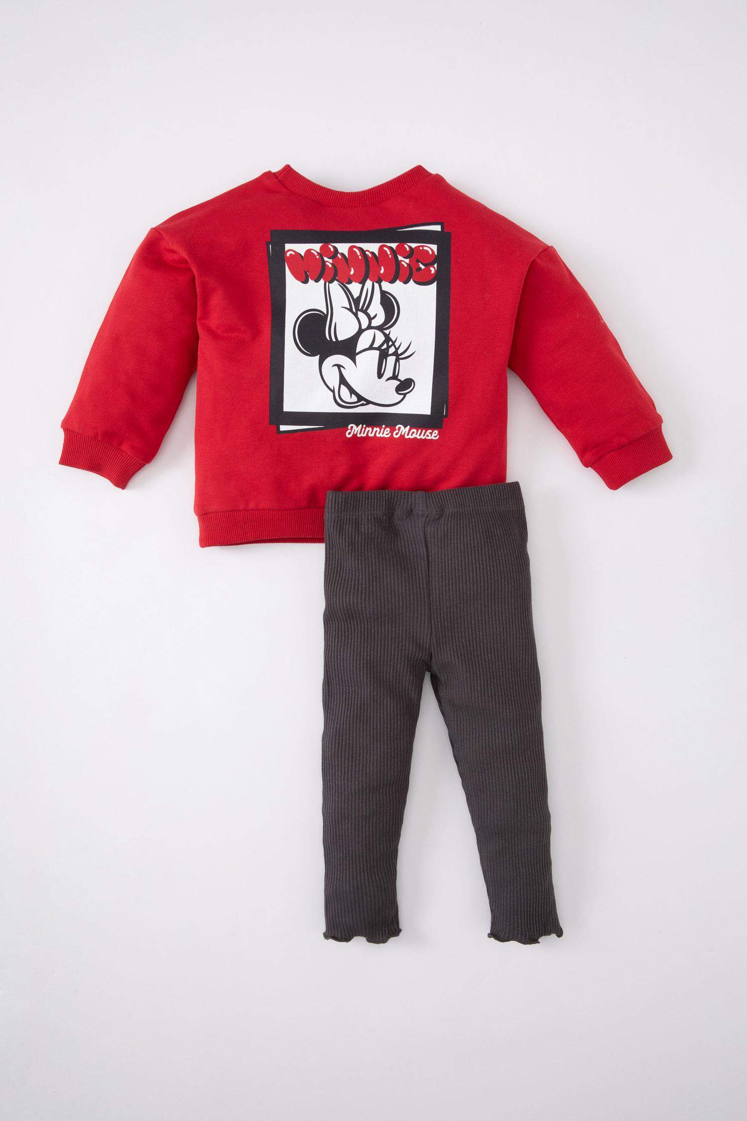 Kız Bebek Disney Mickey & Minnie Sweatshirt Tayt 2'li Takım