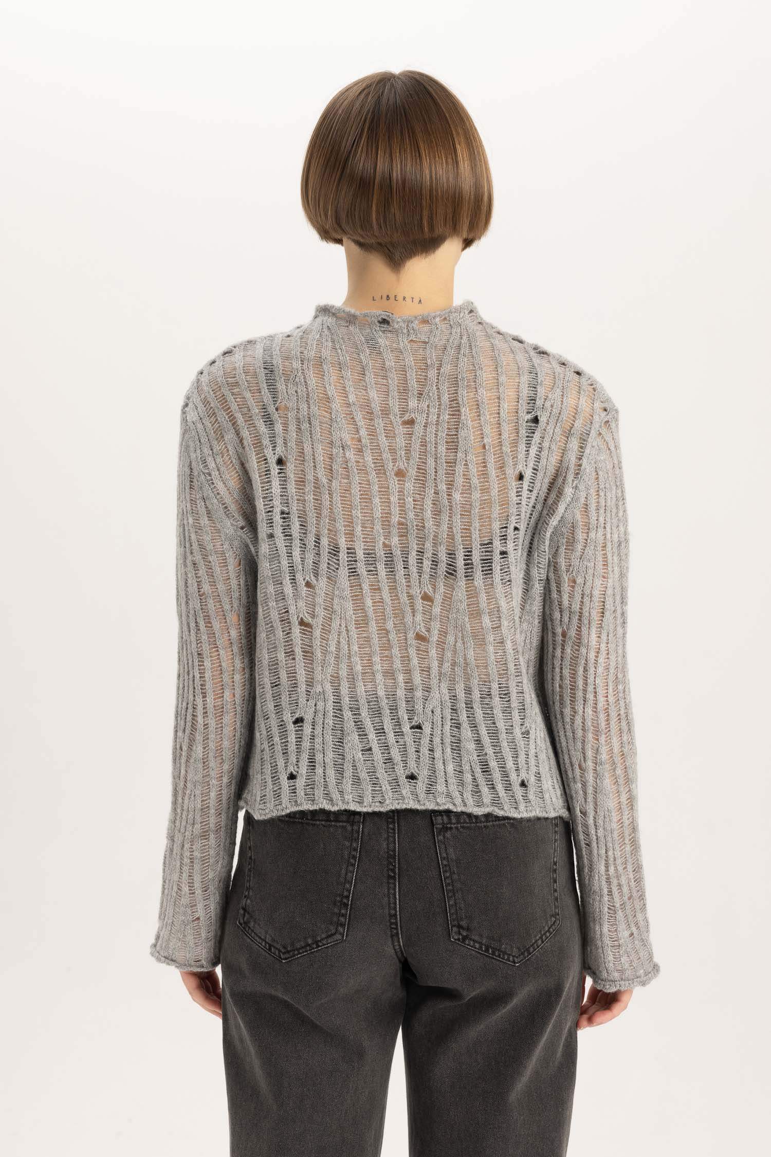 Relax Fit Half Turtleneck Lace Pullover