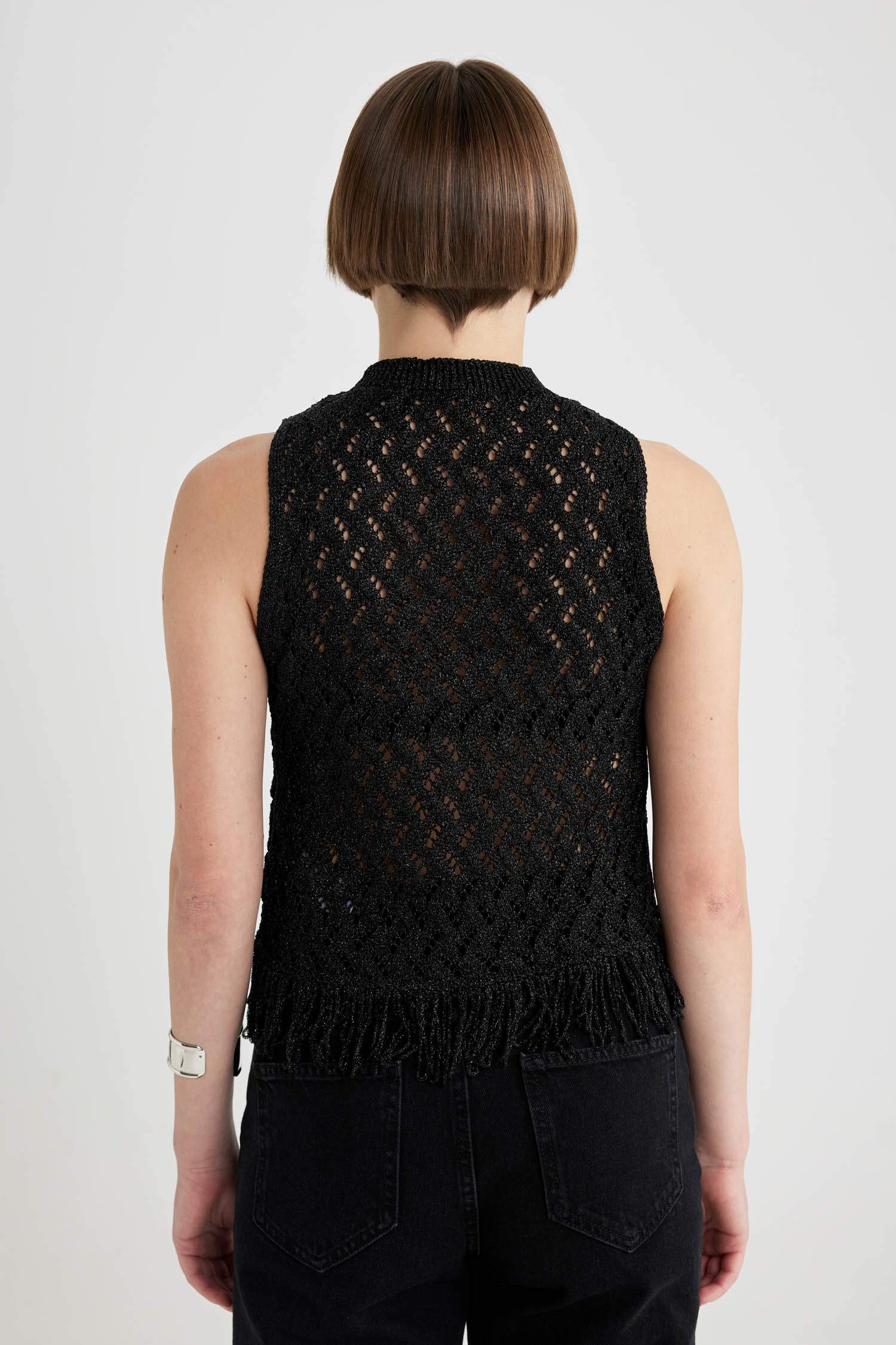 Relax Fit Bisiklet Yaka Ajur Atlet