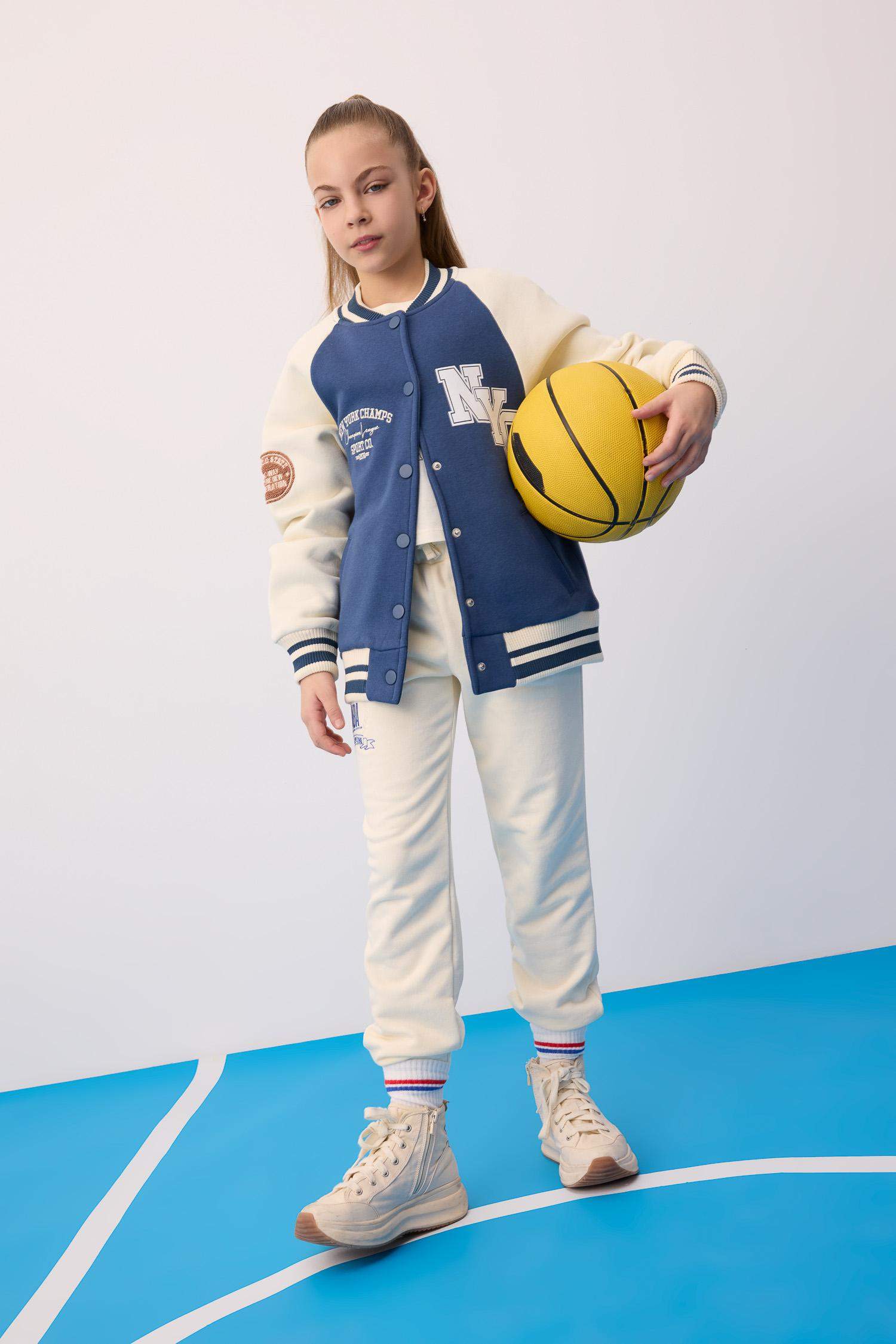 Kız Çocuk NBA Wordmark Beli ve Paçası Lastikli Cepli Jogger Eşofman Altı