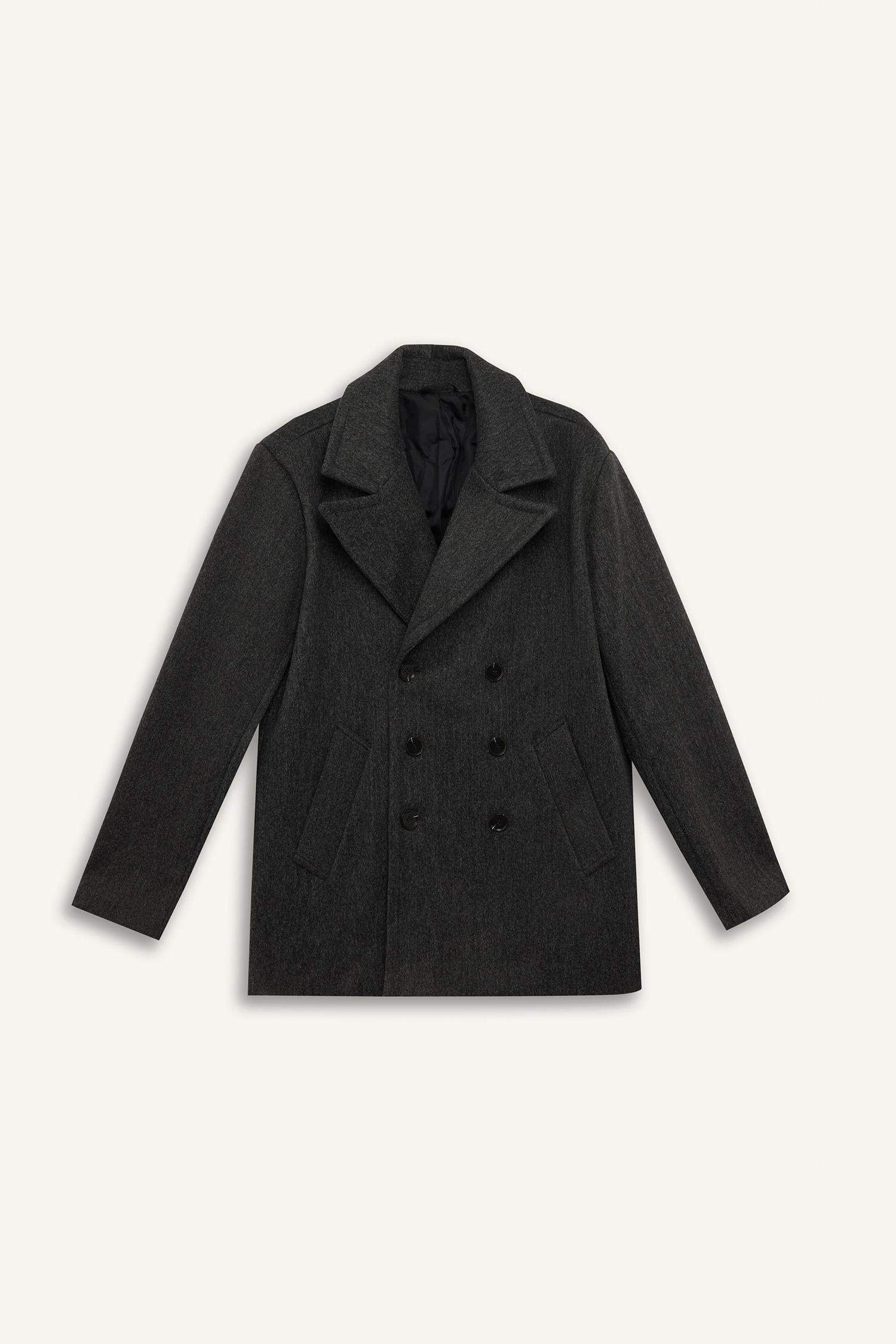 Manteau en cachemire imperméable à coupe régulière court et ceinturé