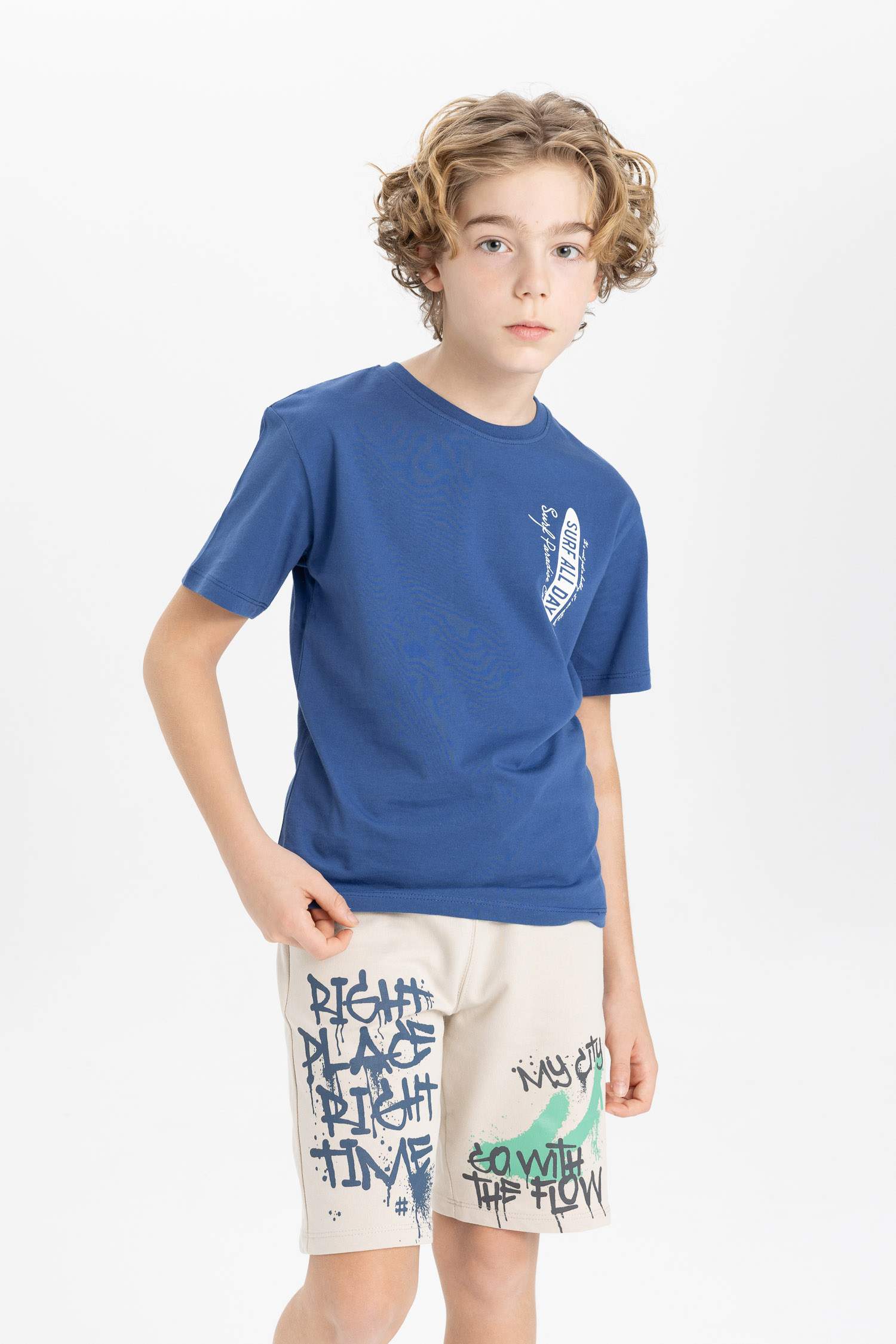 Boy Crew Neck Printed Short Sleeve T-Shirt