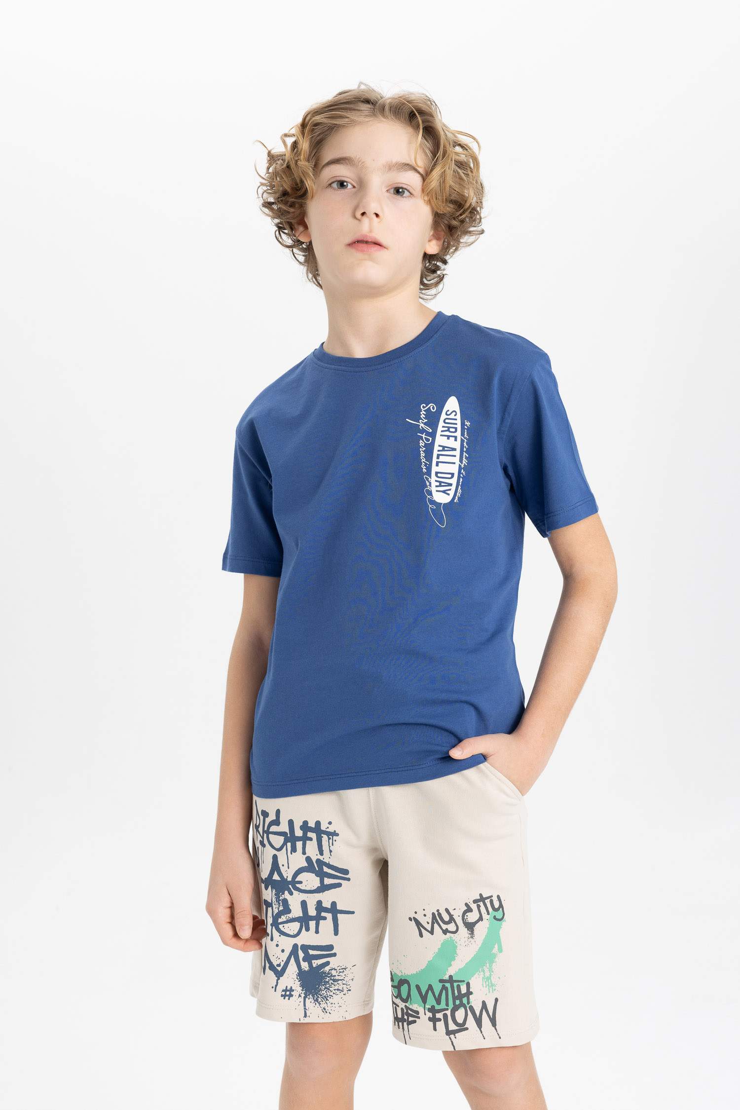 Boy Crew Neck Printed Short Sleeve T-Shirt