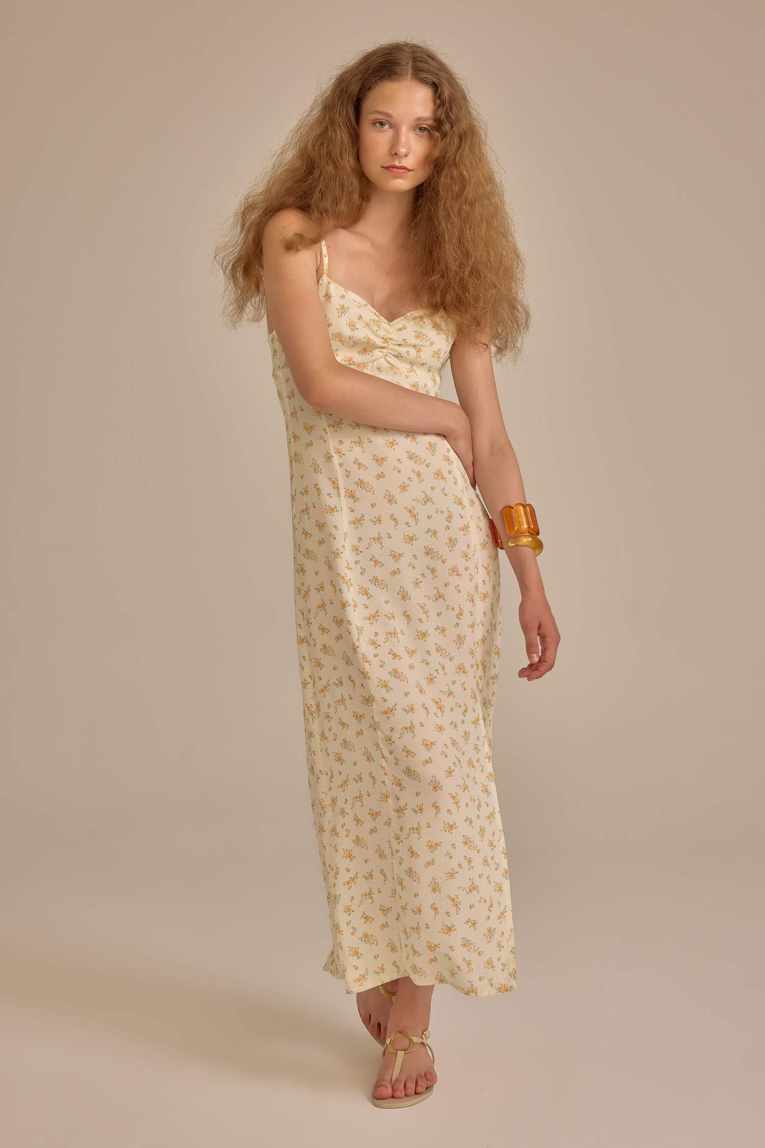 Sweetheart Neckline Floral Leather Strap Midi Dress