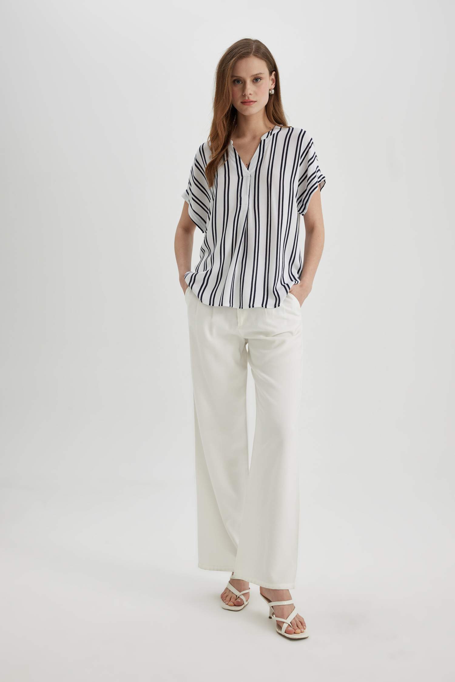 қалыпты пішім с мойын Қысқа жеңді Блуза