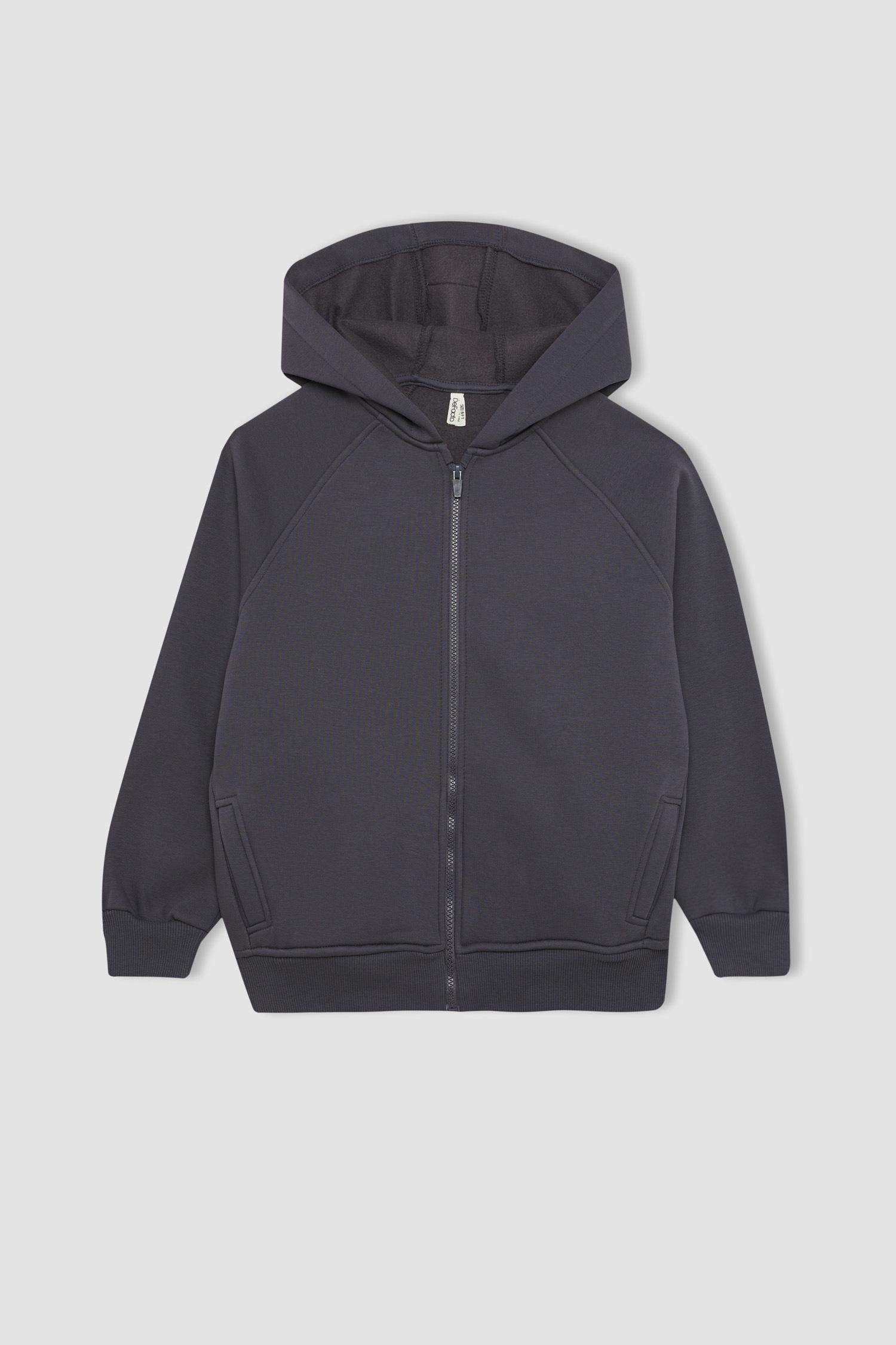 سويتر بناتي قماش سميك بغطاء للرأس وبطانة ناعمة