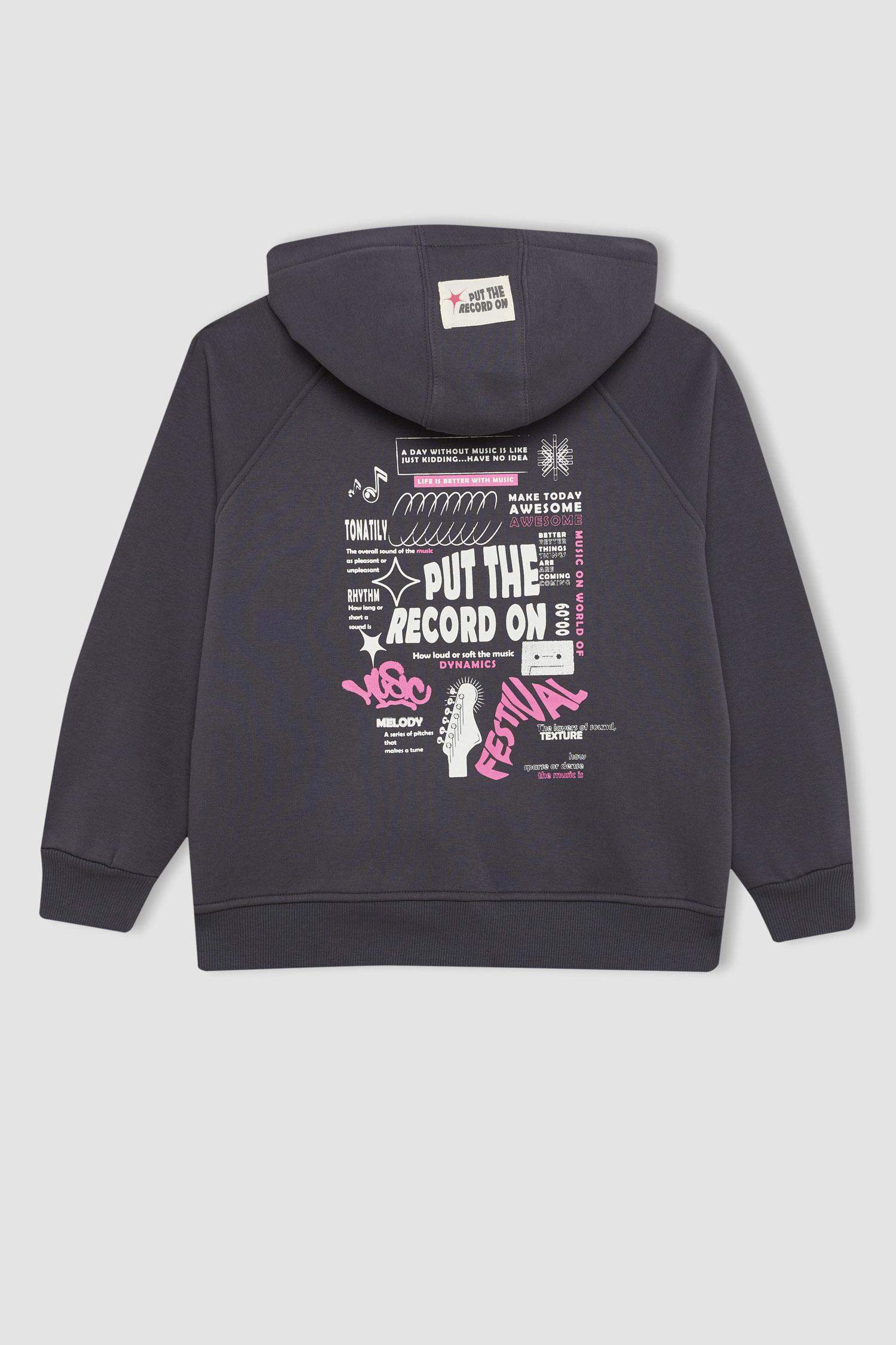 سويتر بناتي قماش سميك بغطاء للرأس وبطانة ناعمة