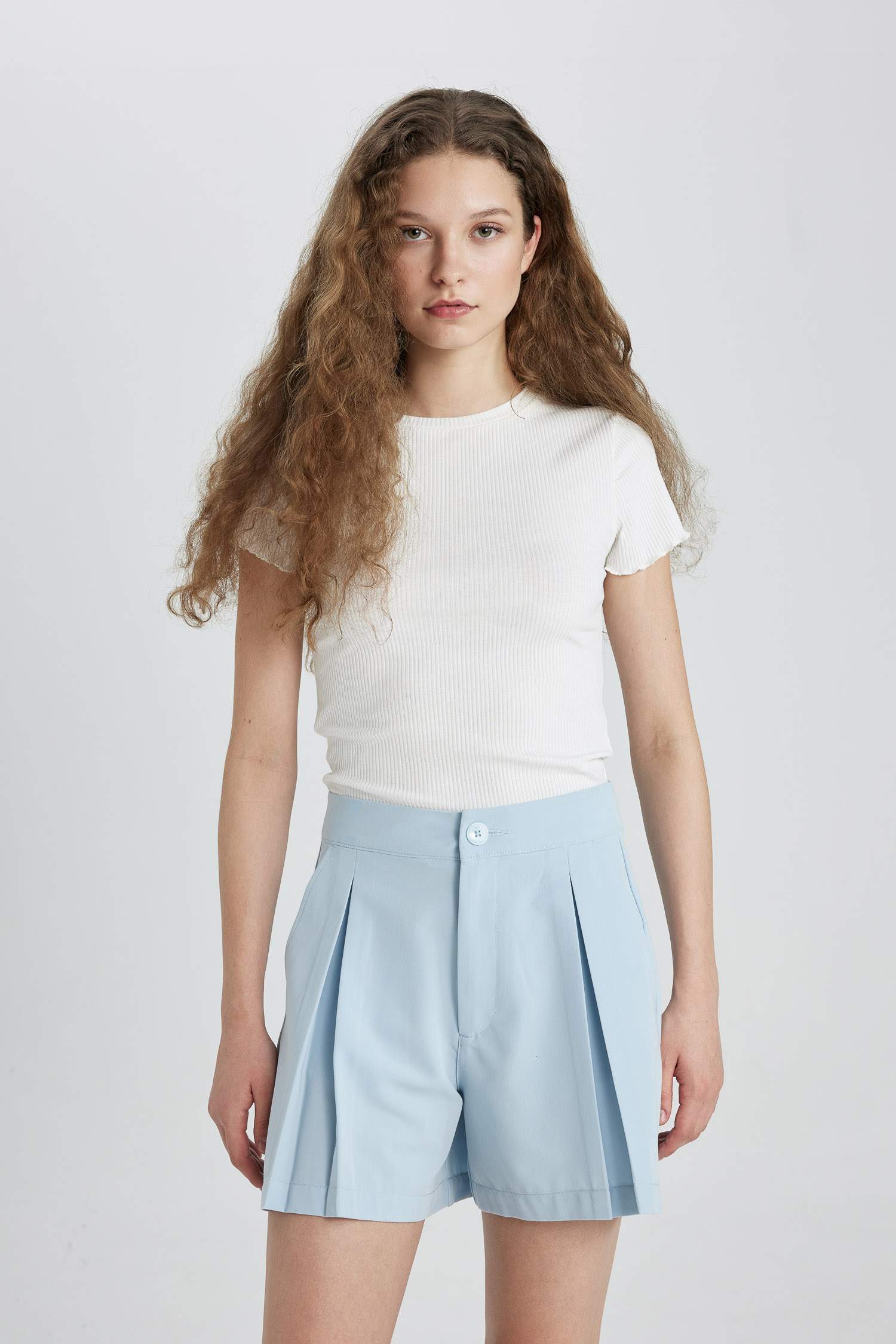 Regular Fit High Waist Shorts