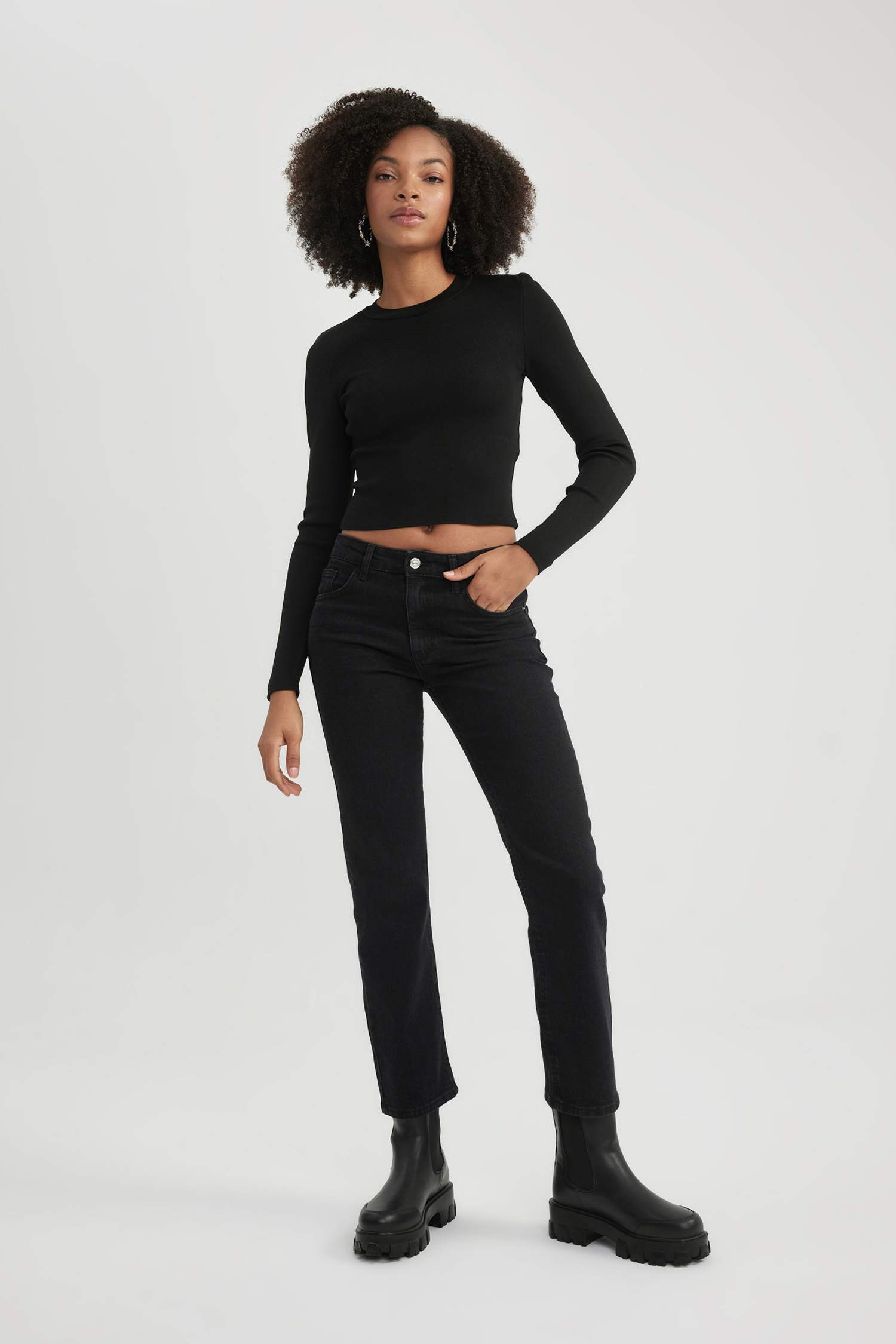 Slim Fit Normal Waist Ankle Length Jeans