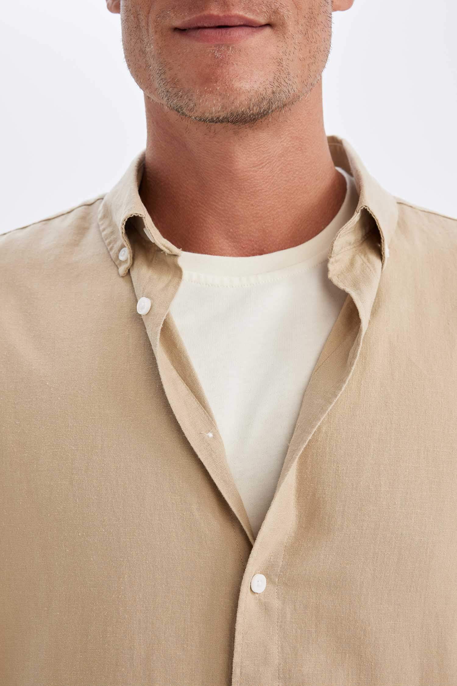 قميص بولو ردن طويل قطن قصة مريحة