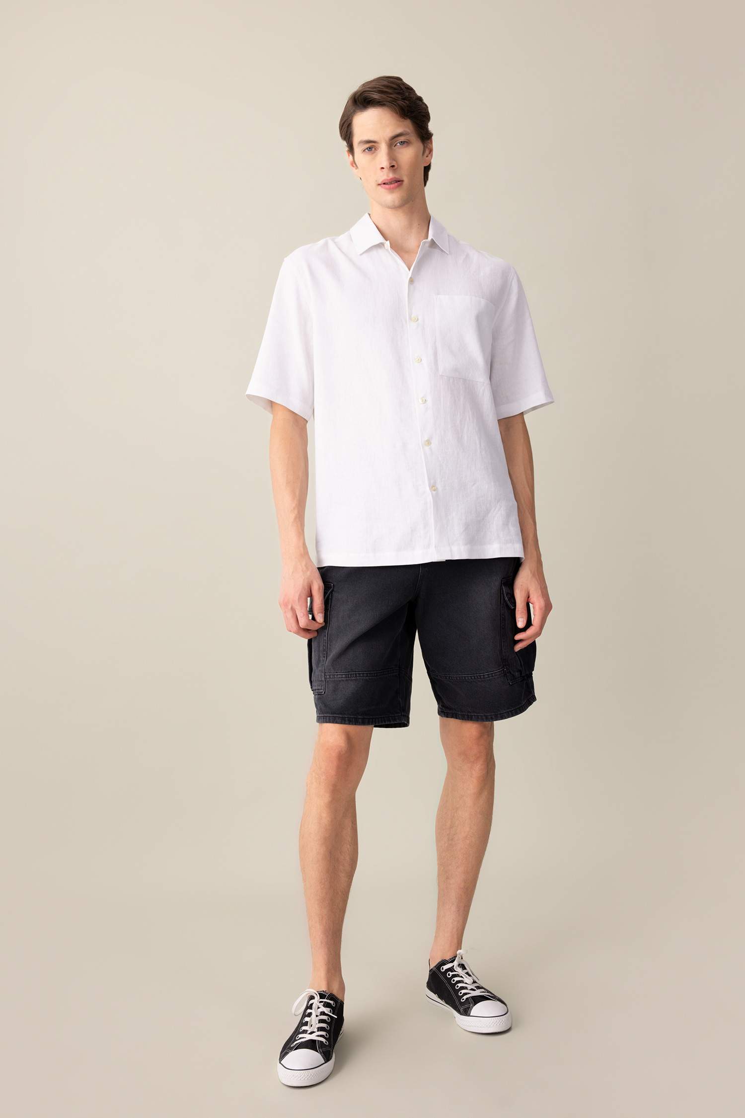 Relax Fit Polo Neck Short Sleeve Shirt