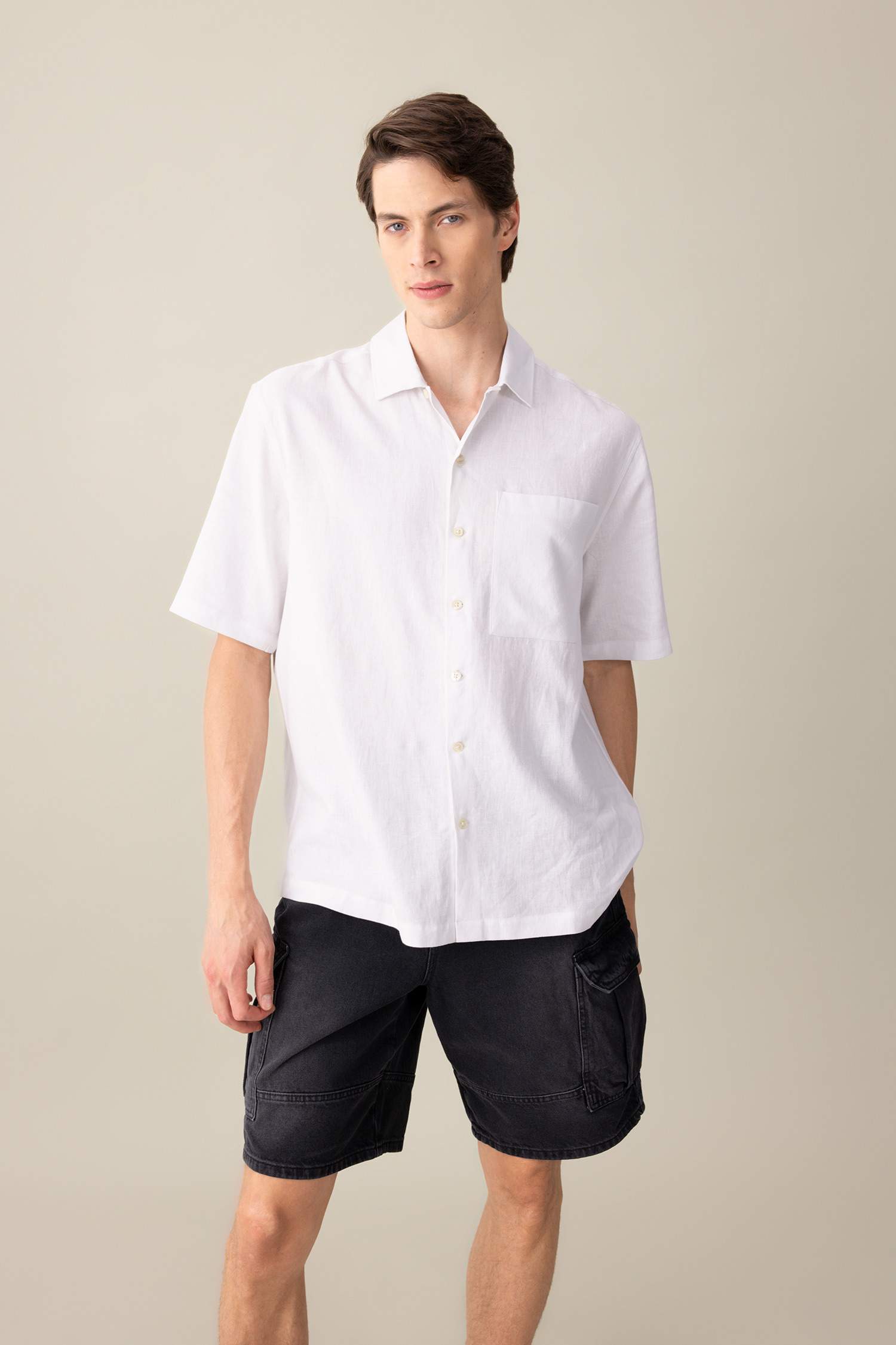 Relax Fit Polo Neck Short Sleeve Shirt