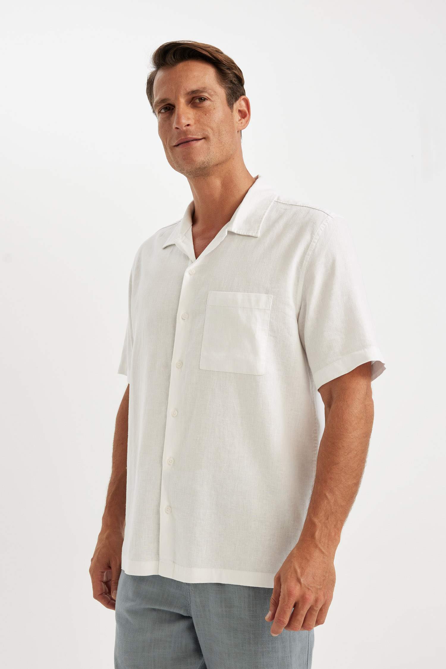 Relax Fit Polo Neck Short Sleeve Shirt