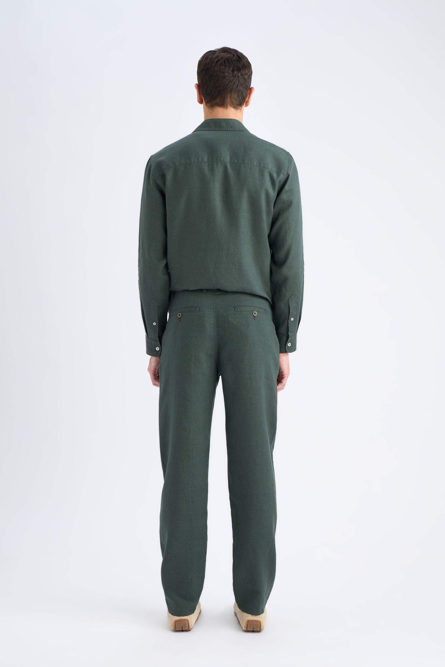 Relax Fit Straight Leg Linen Trousers