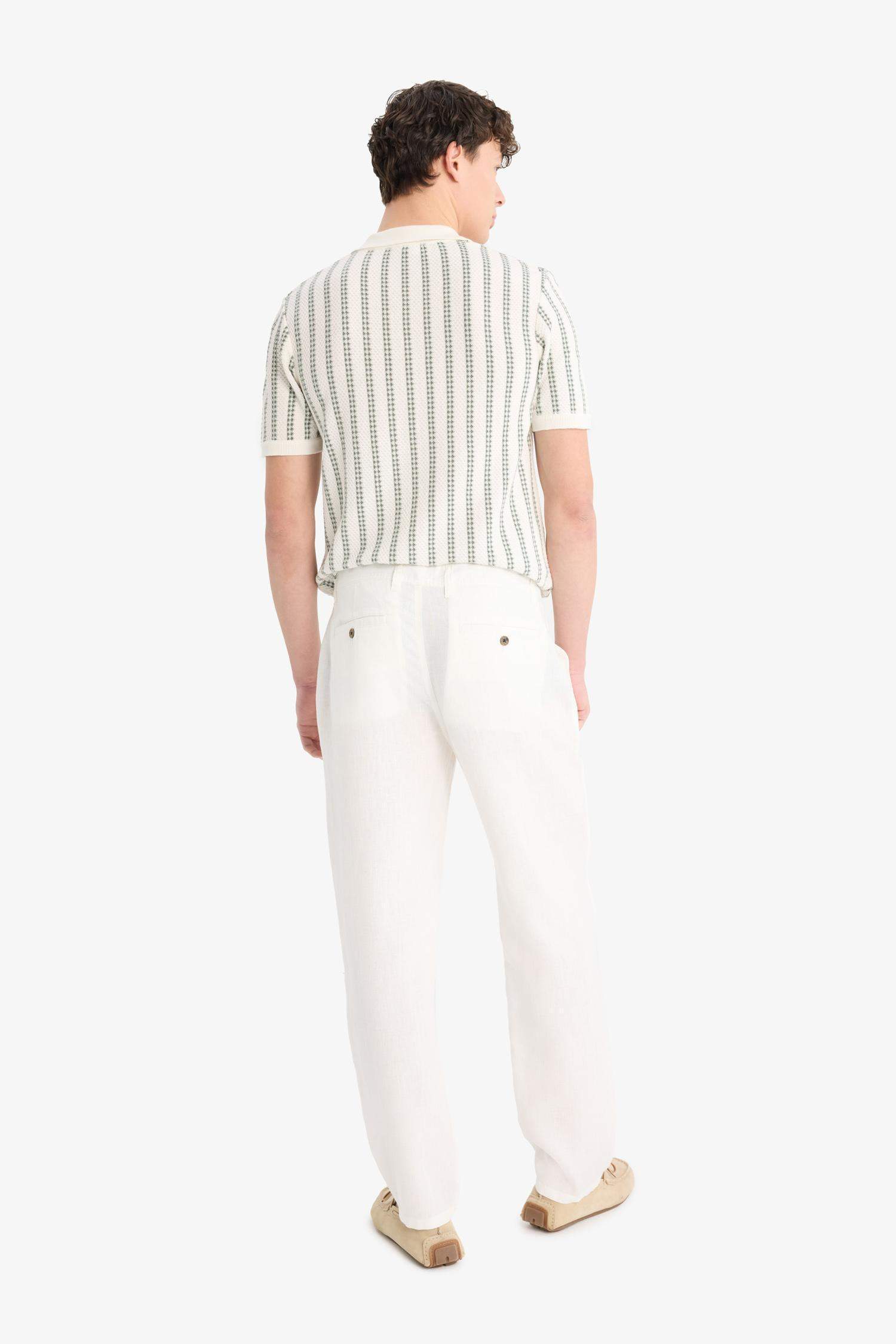 Летние брюки с прямыми штанинами, свободная посадка, 100% лен