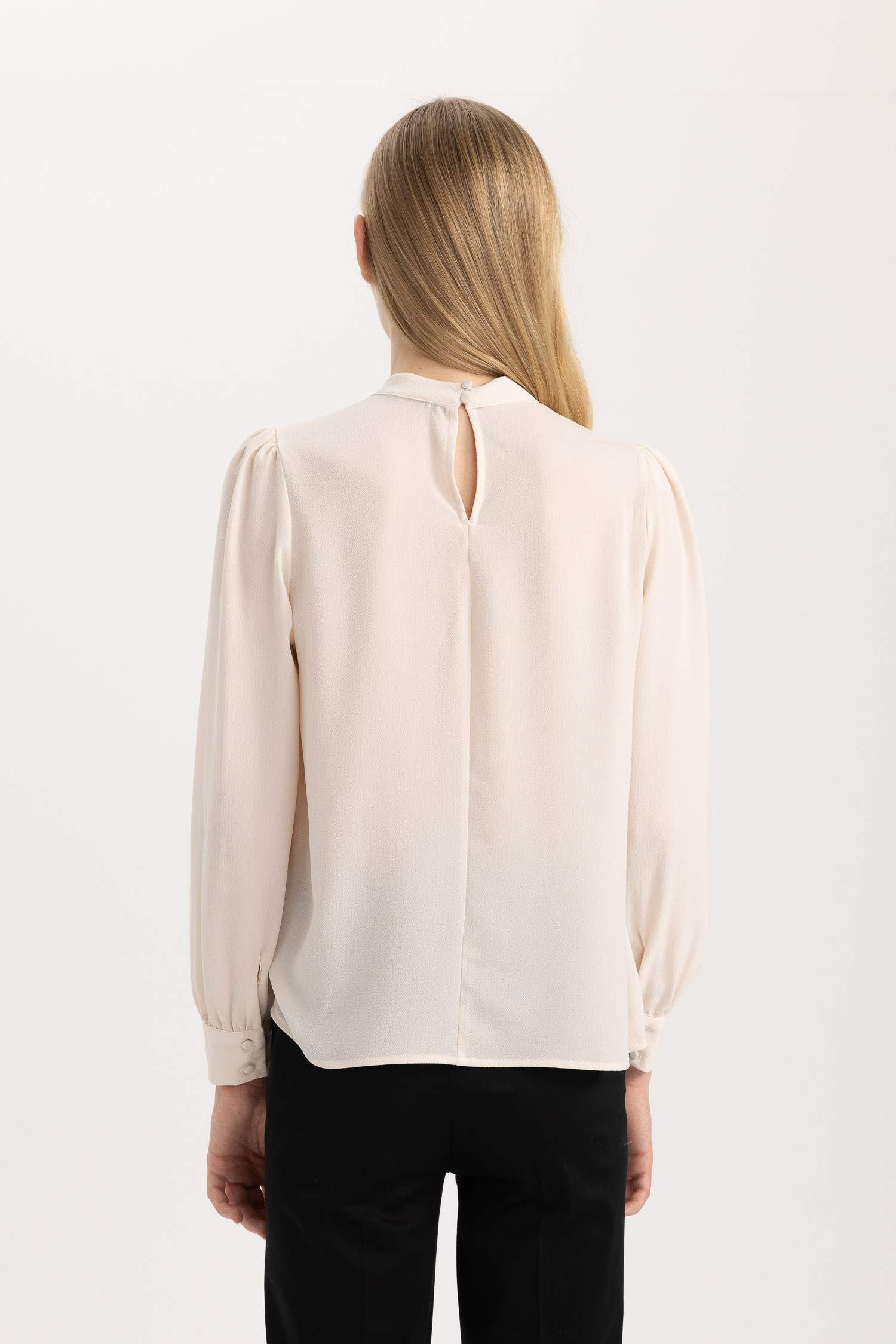 Regular Fit Half Turtleneck Long Sleeve Blouse