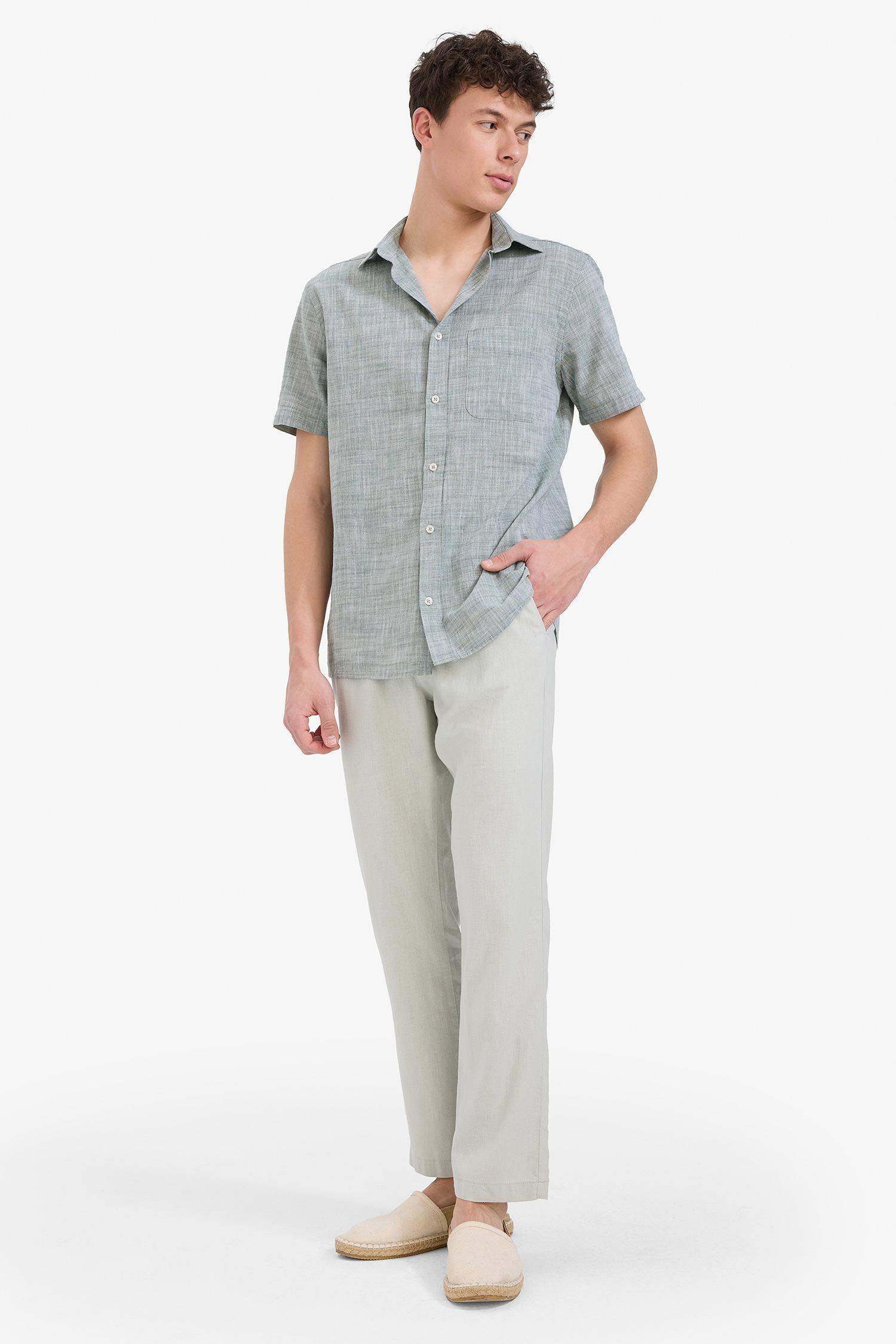 Relax Fit Rahat Kesim Dar Paça Keten Karışımlı Yazlık Pantolon