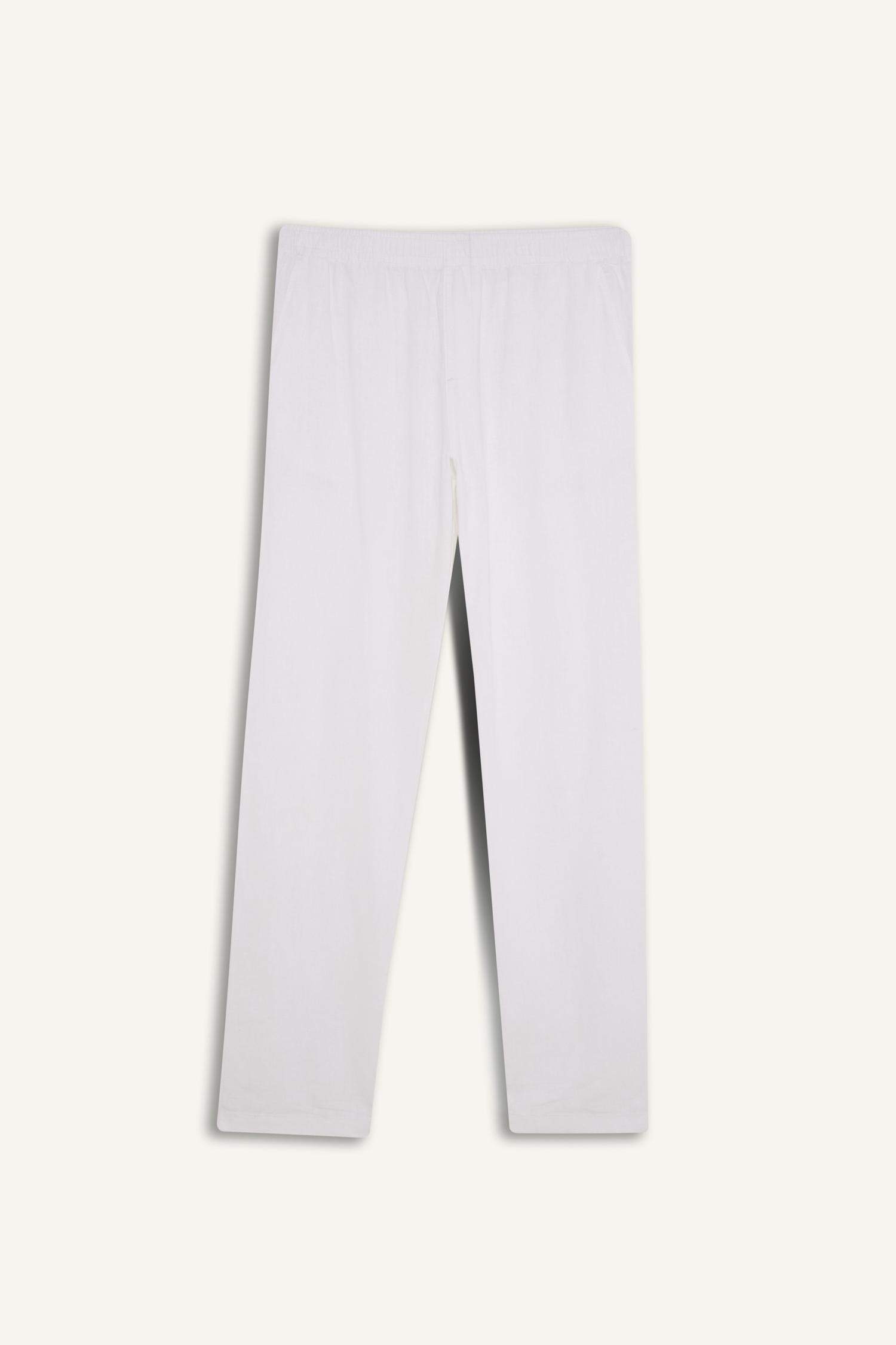 Брюки Relax Fit с конусным кроем и льняной смесью, легкие, летние