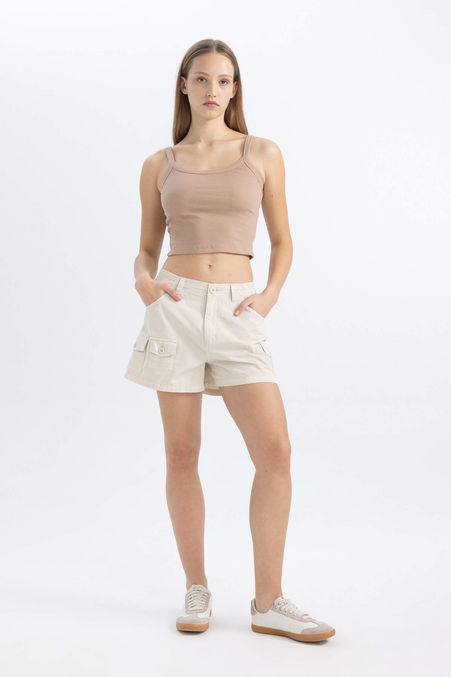 Шорты стандартного кроя из габардина, Coool