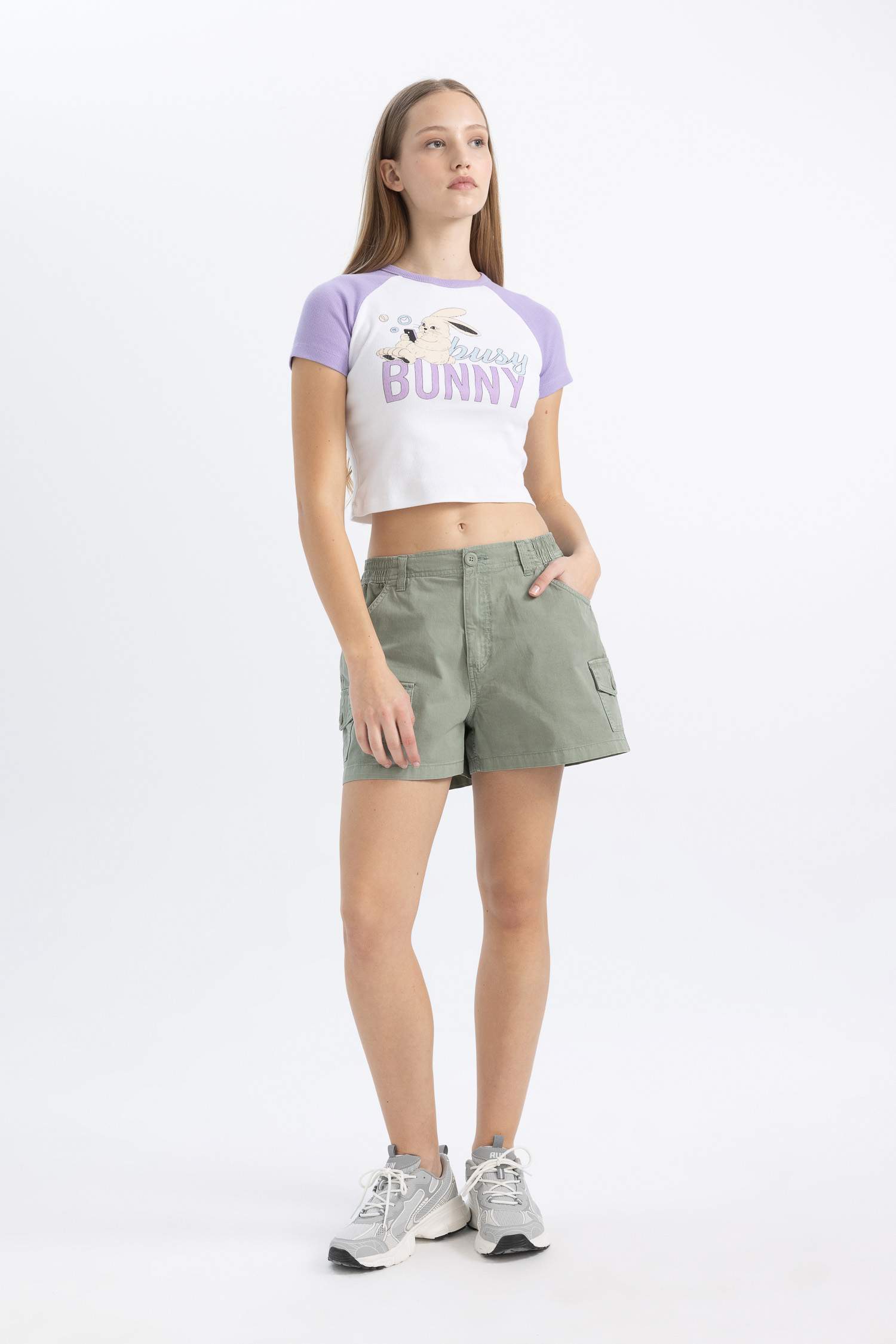 Шорты стандартного кроя из габардина, Coool