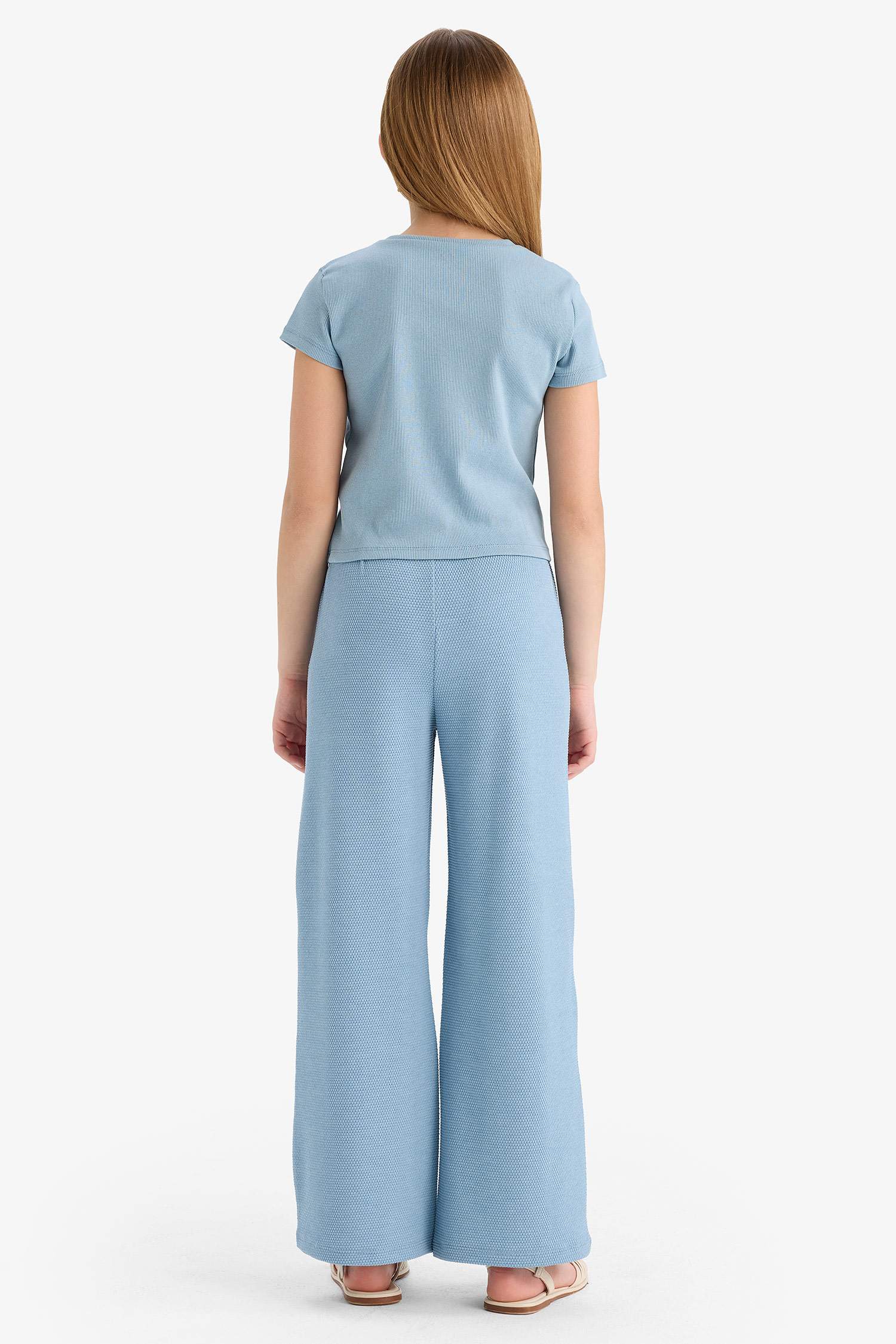 بنطرون بجامة رياضي بناتي برجل واسع وايد ليج