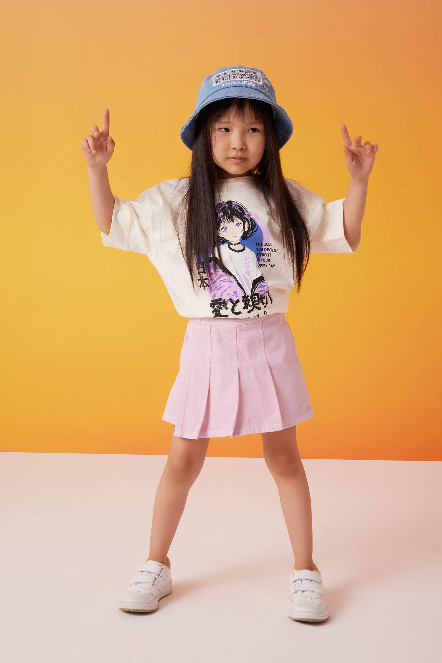 Girl Oversize Fit Printed Short Sleeve T-Shirt