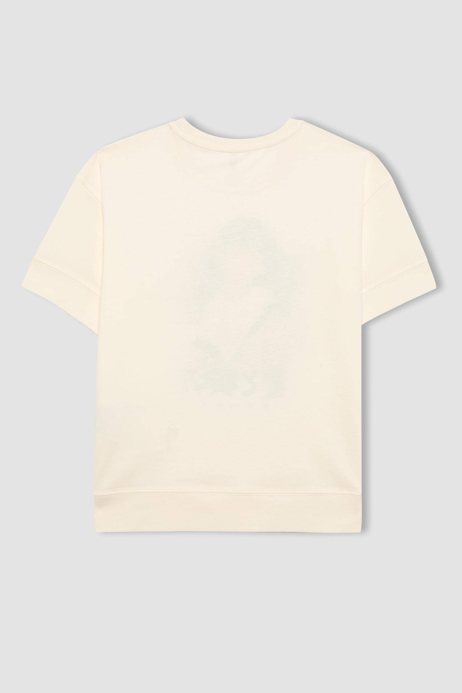 Girl Oversize Fit Printed Short Sleeve T-Shirt