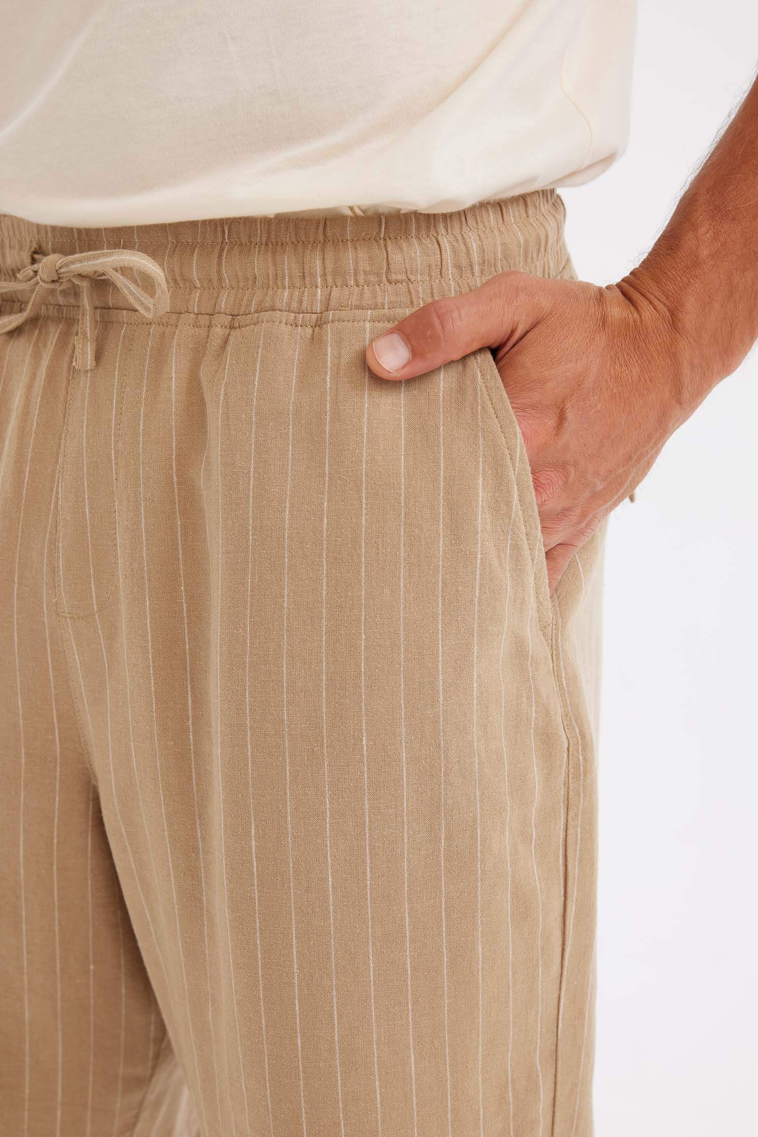 Relax Fit Linen Blend Bermuda Shorts