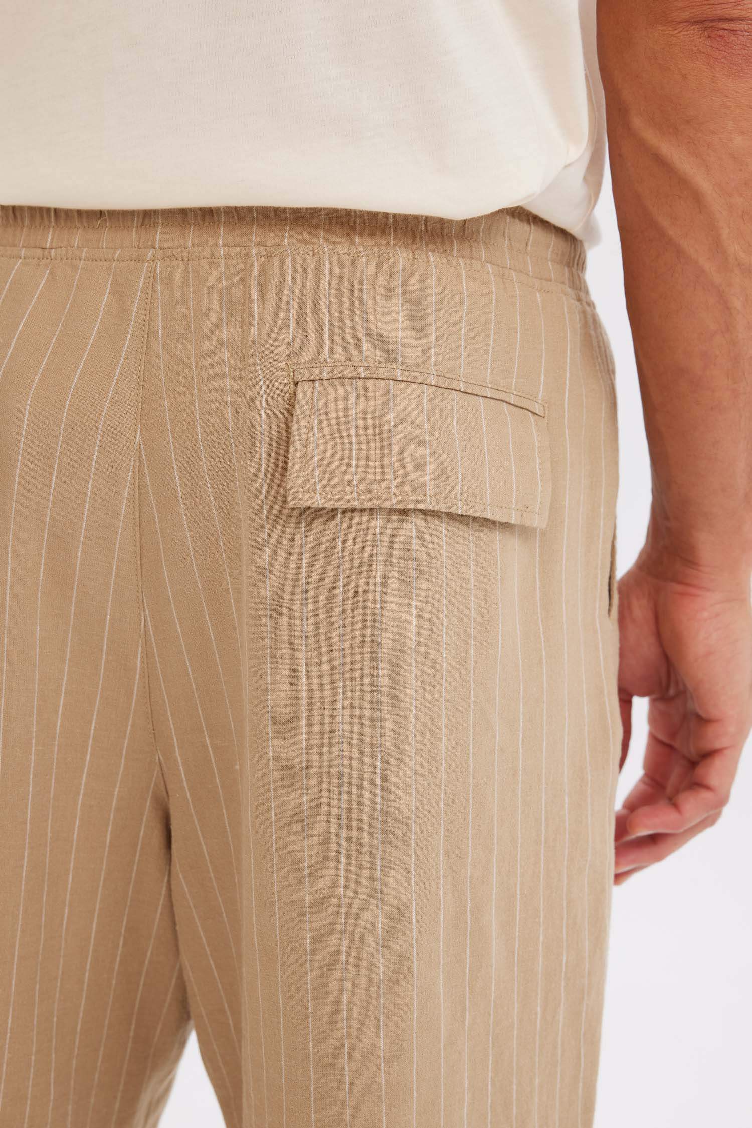 Relax Fit Linen Blend Bermuda Shorts