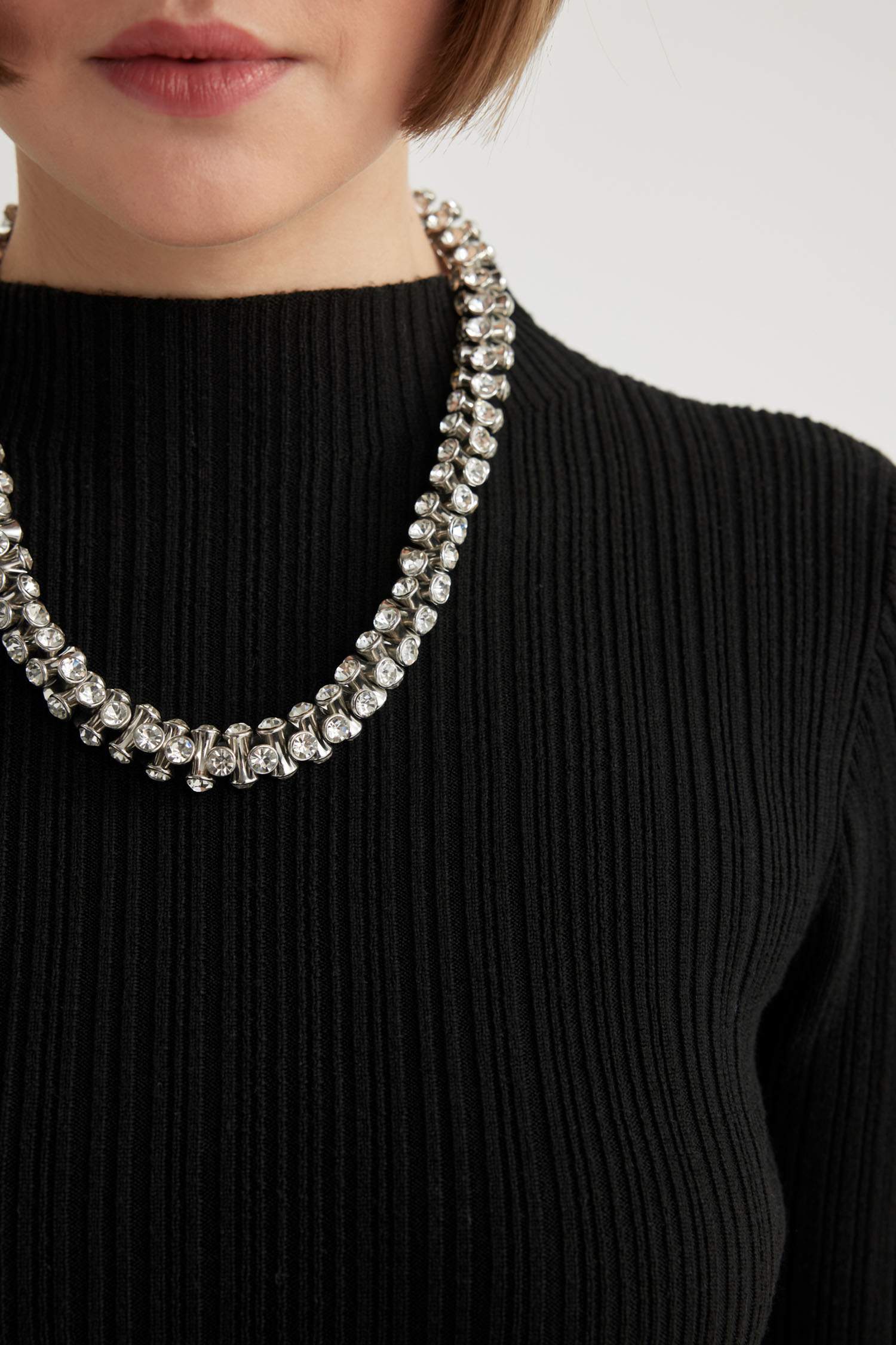 Fitted Yarım Balıkçı Yaka Uzun Kollu Mini Triko Elbise