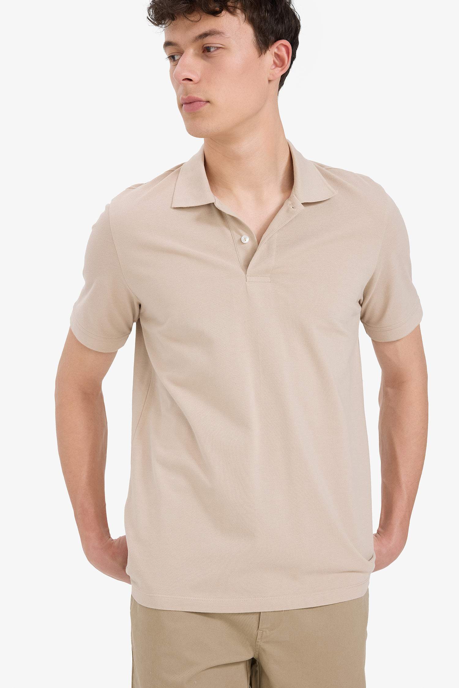 Regular Fit Short Sleeve Basic Cotton Polo T-Shirt