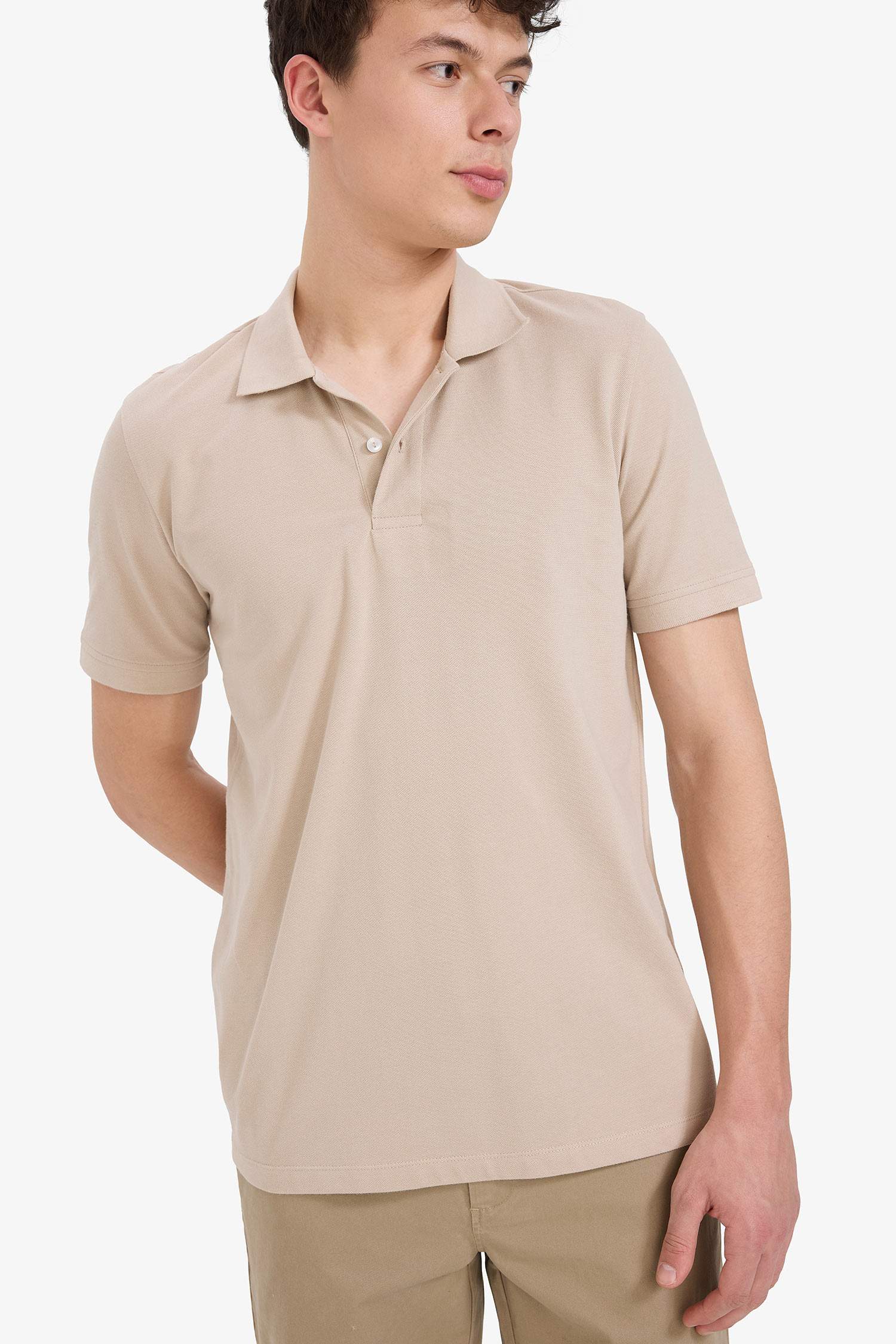 Regular Fit Short Sleeve Basic Cotton Polo T-Shirt