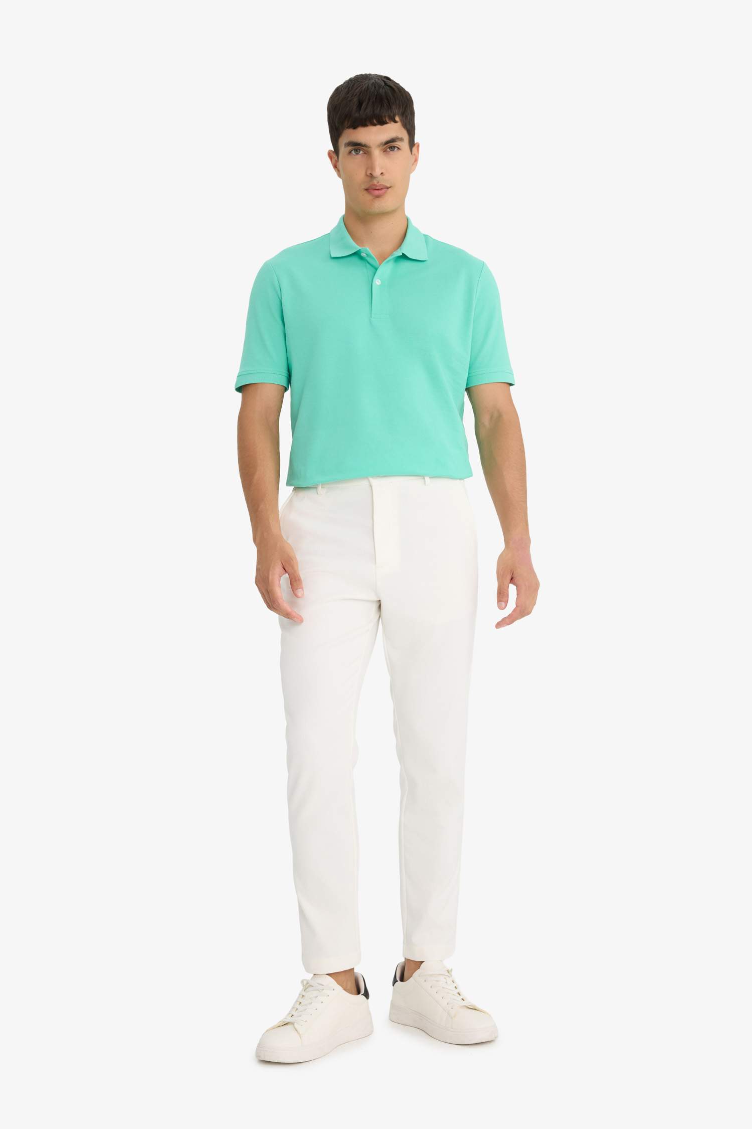 Regular Fit Polo Collar Pique Polo T-Shirt