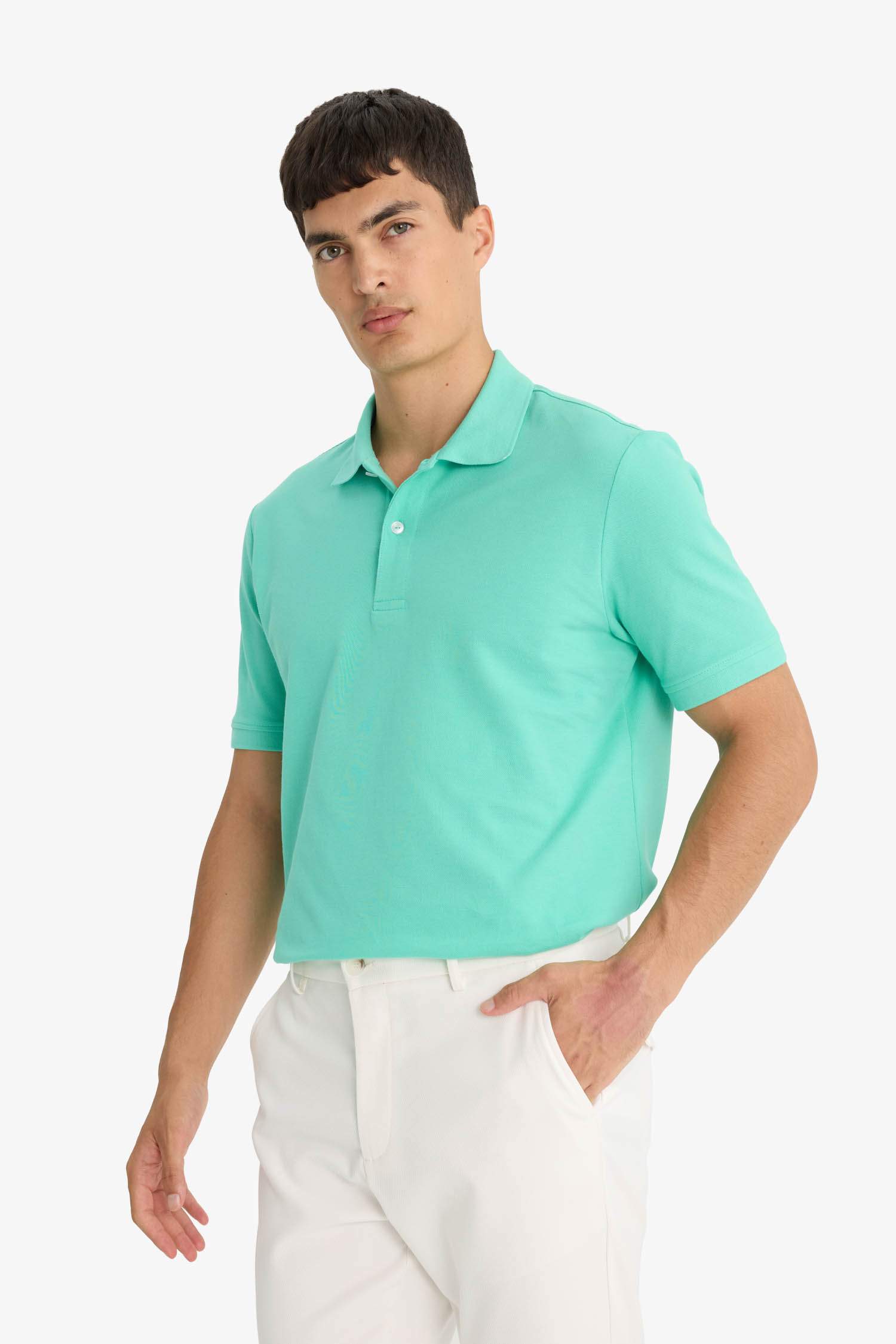 Regular Fit Polo Collar Pique Polo T-Shirt