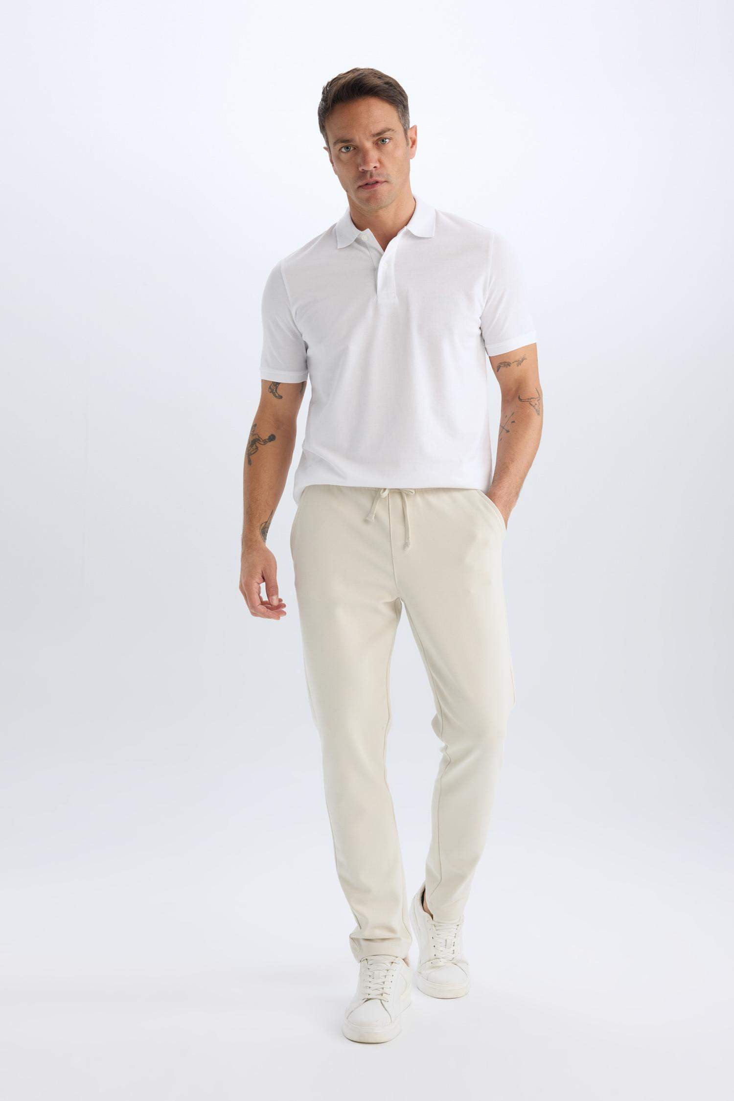 %100 Pamuk Regular Fit Polo Yaka Kısa Kollu Basic Düz Pike Kumaş Tişört