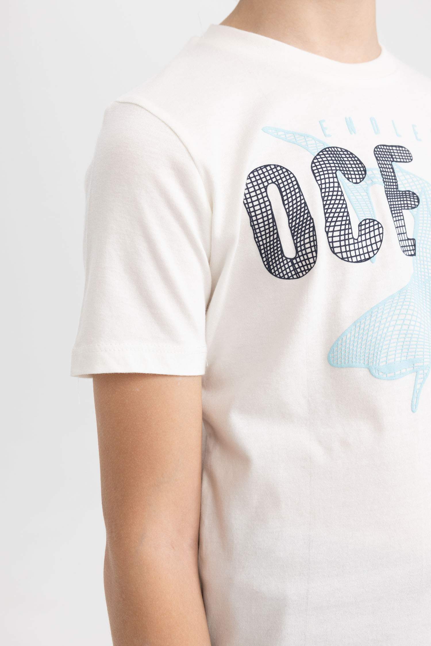 Erkek Çocuk 2'li Takım Baskılı Kısa Kollu Tişört Deniz Şortu