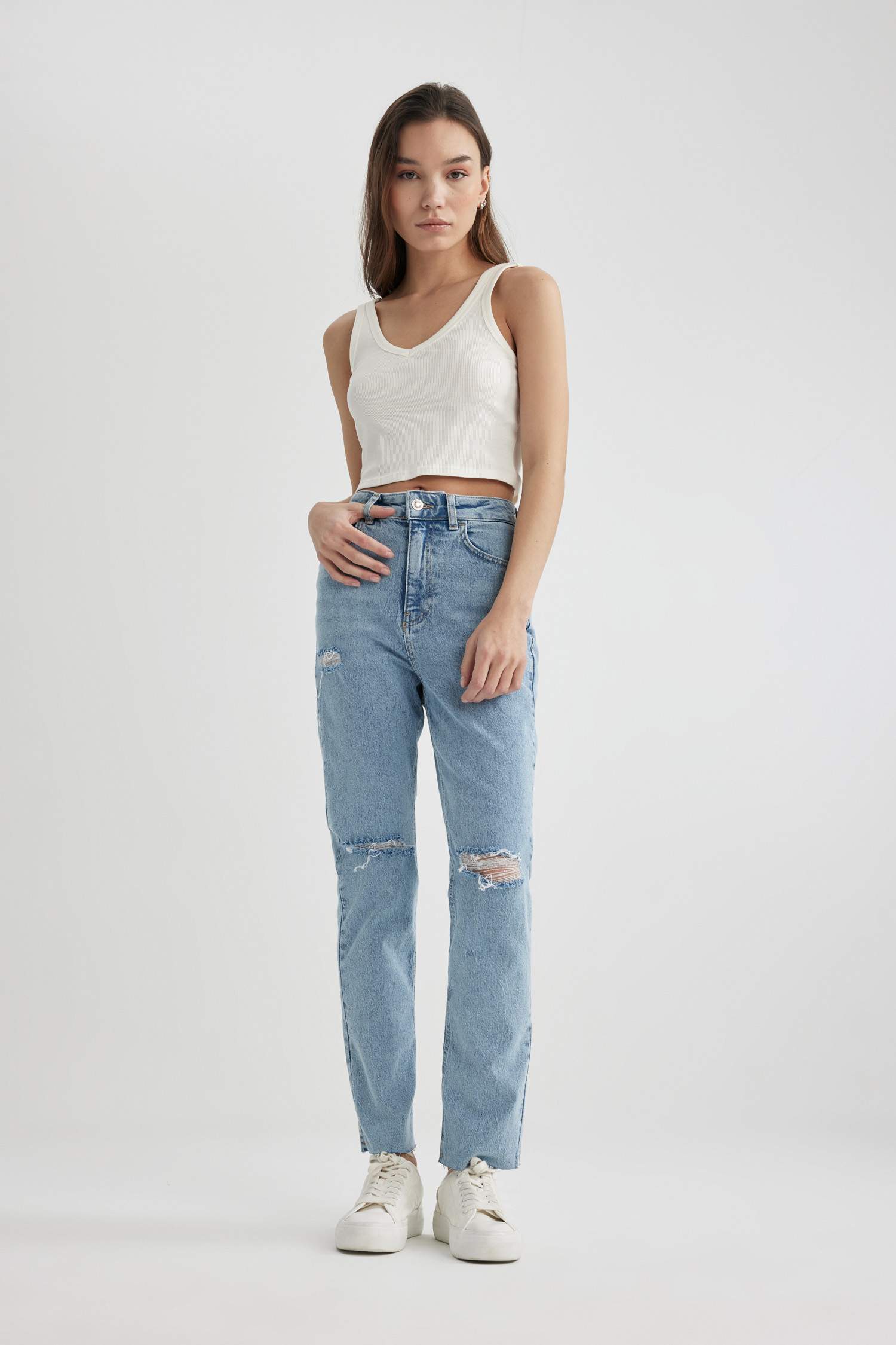 Mary Vintage Straight Fit High Waist Ankle Length Jeans