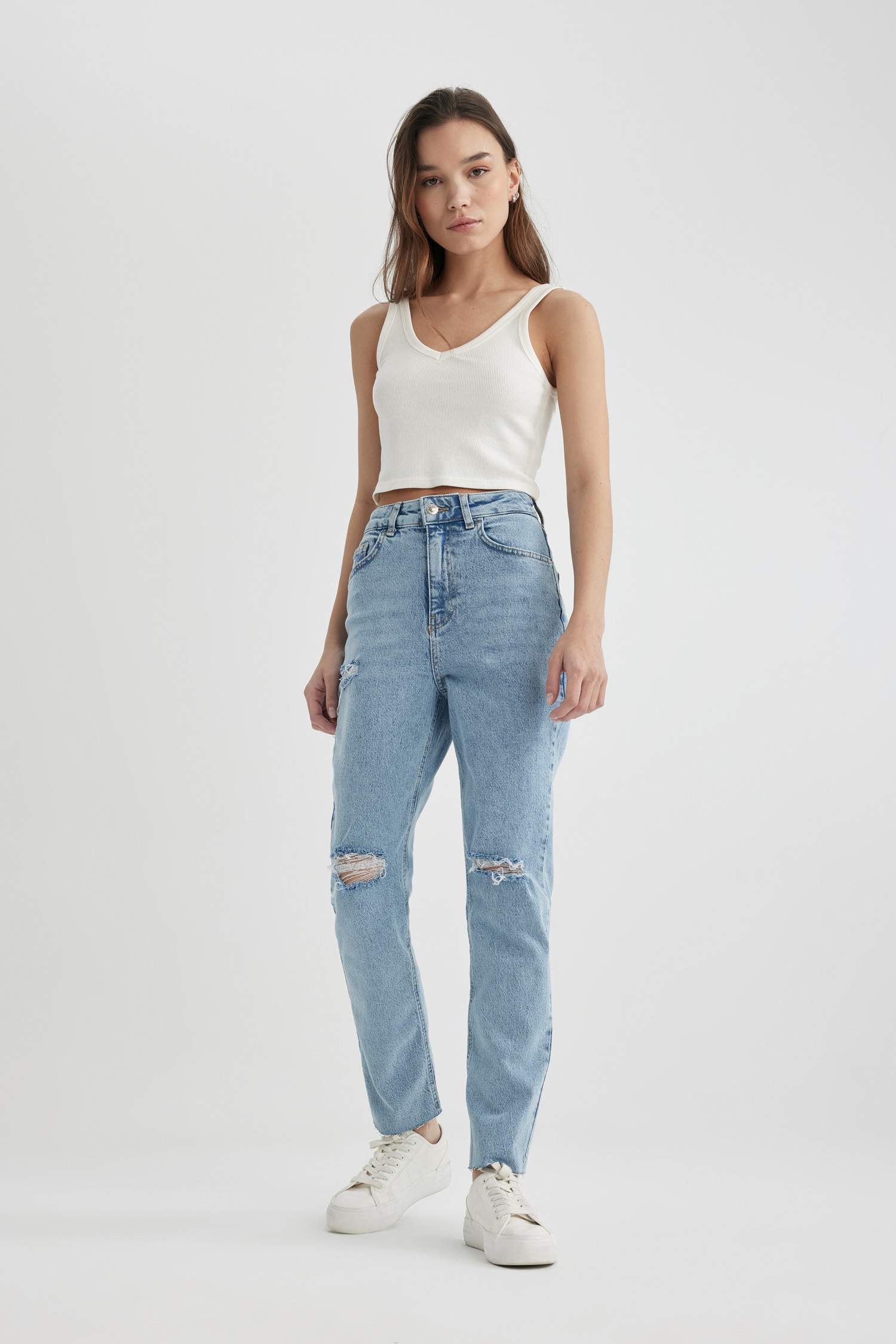 Mary Vintage Straight Fit High Waist Ankle Length Jeans