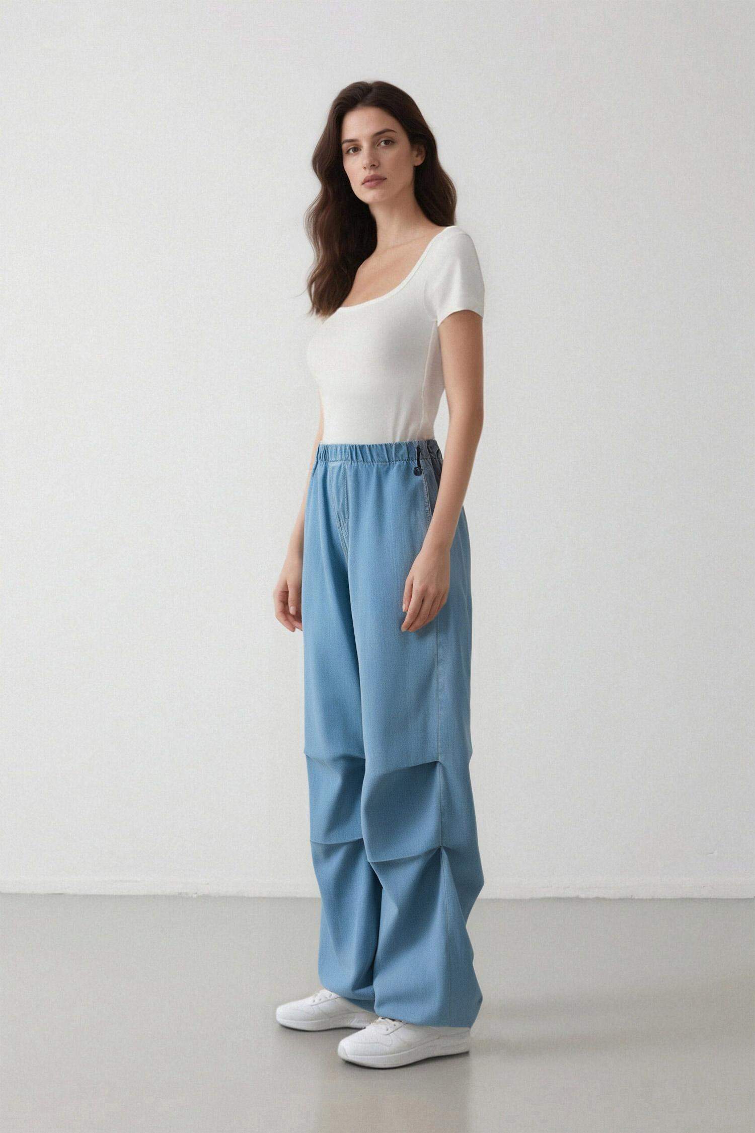 Jogger High Waist Ankle Length Parachute Jeans