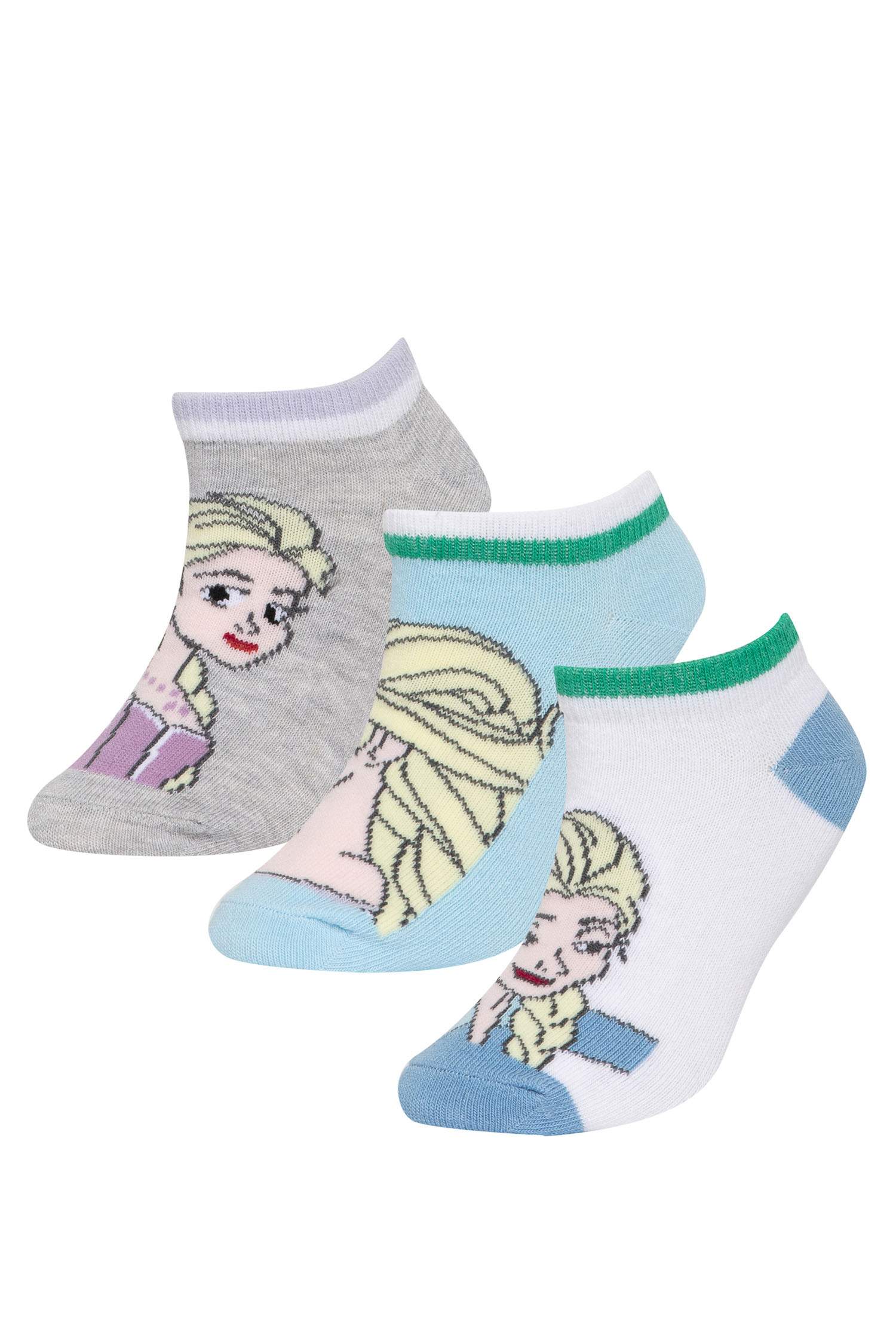 Chaussettes Courtes Coton Frozen pour Fille - 3 Paires