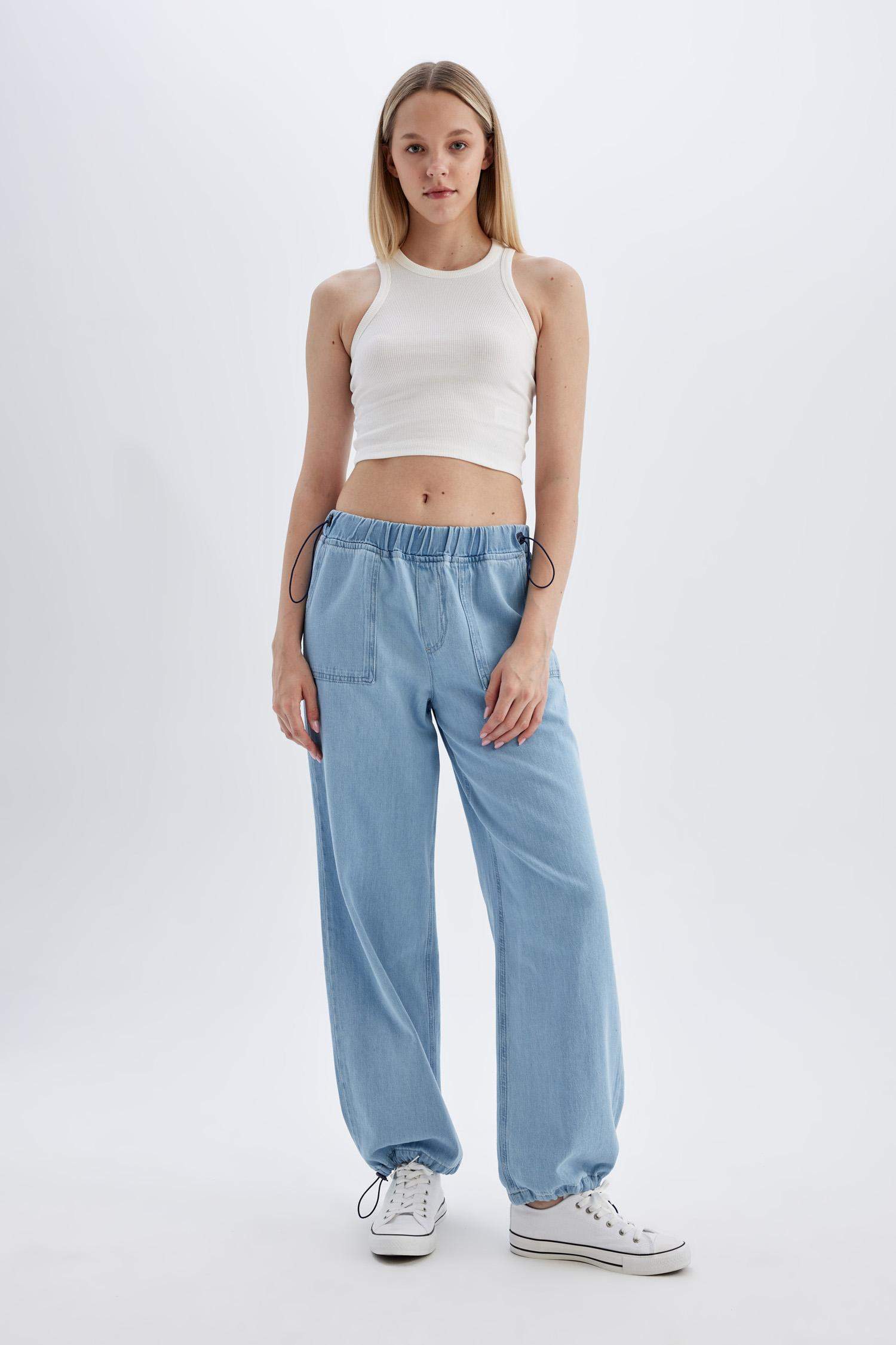 Parachute Cargo High Waist Long Jeans