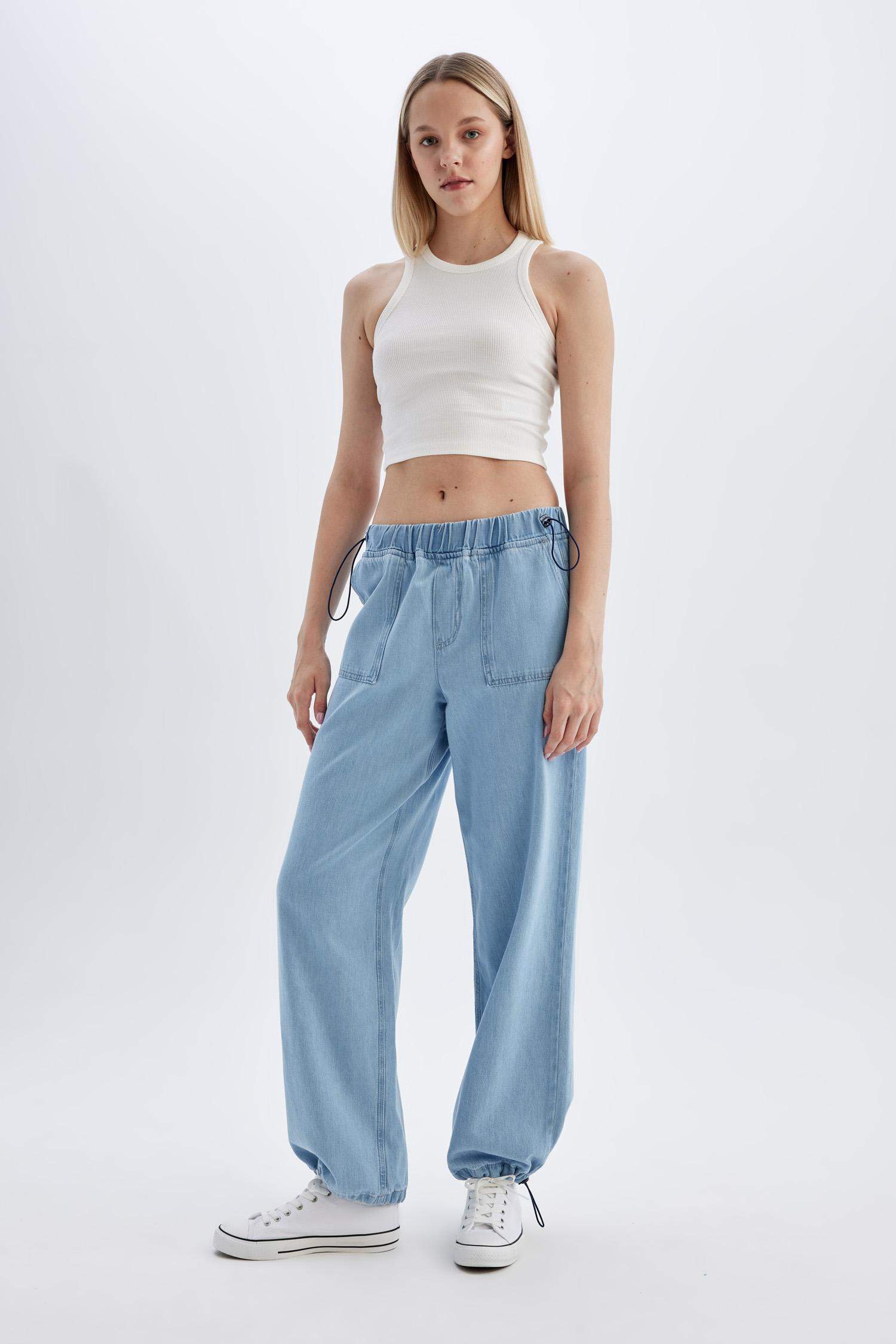 Parachute Cargo High Waist Long Jeans