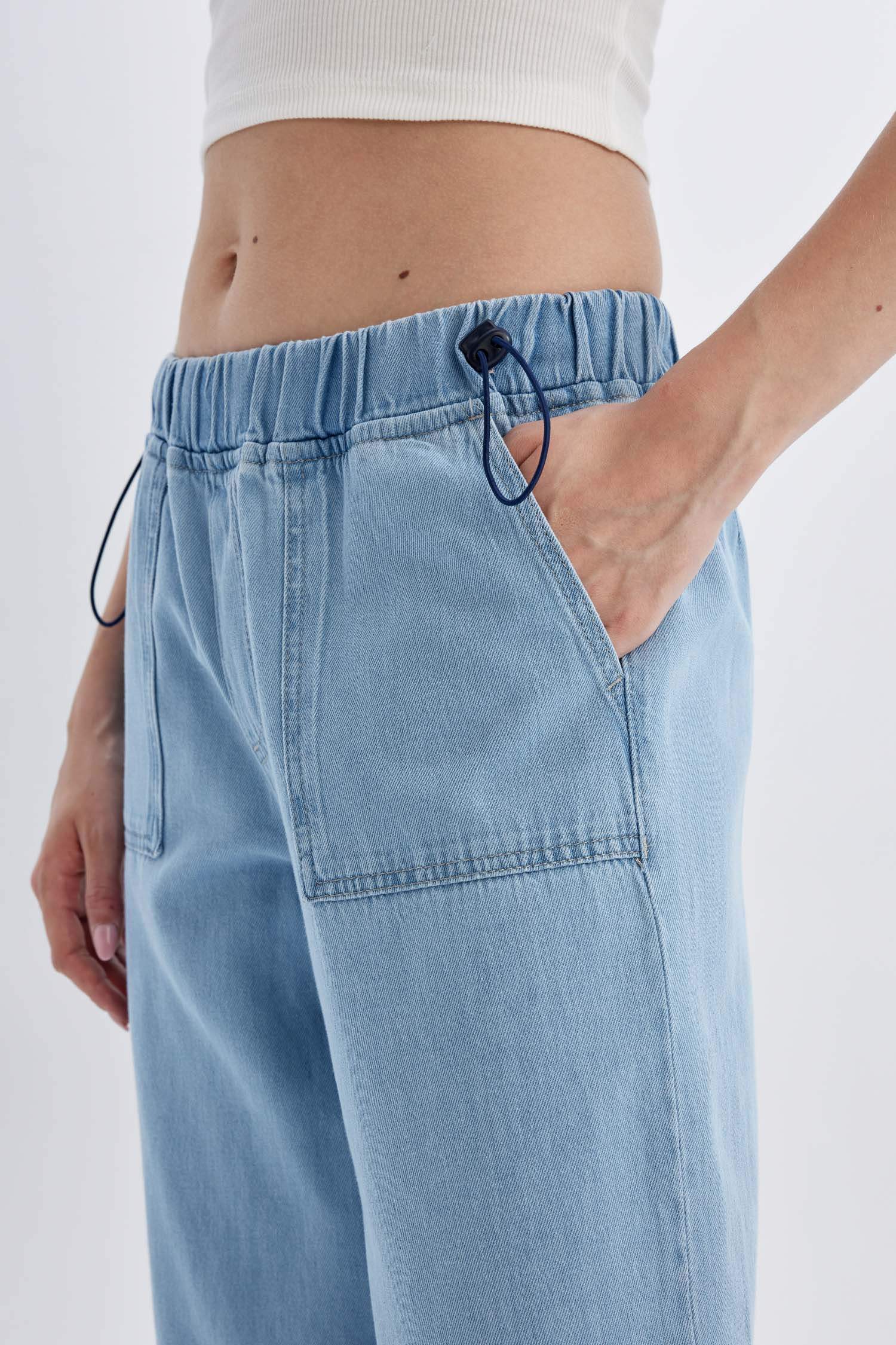 Parachute Cargo High Waist Long Jeans