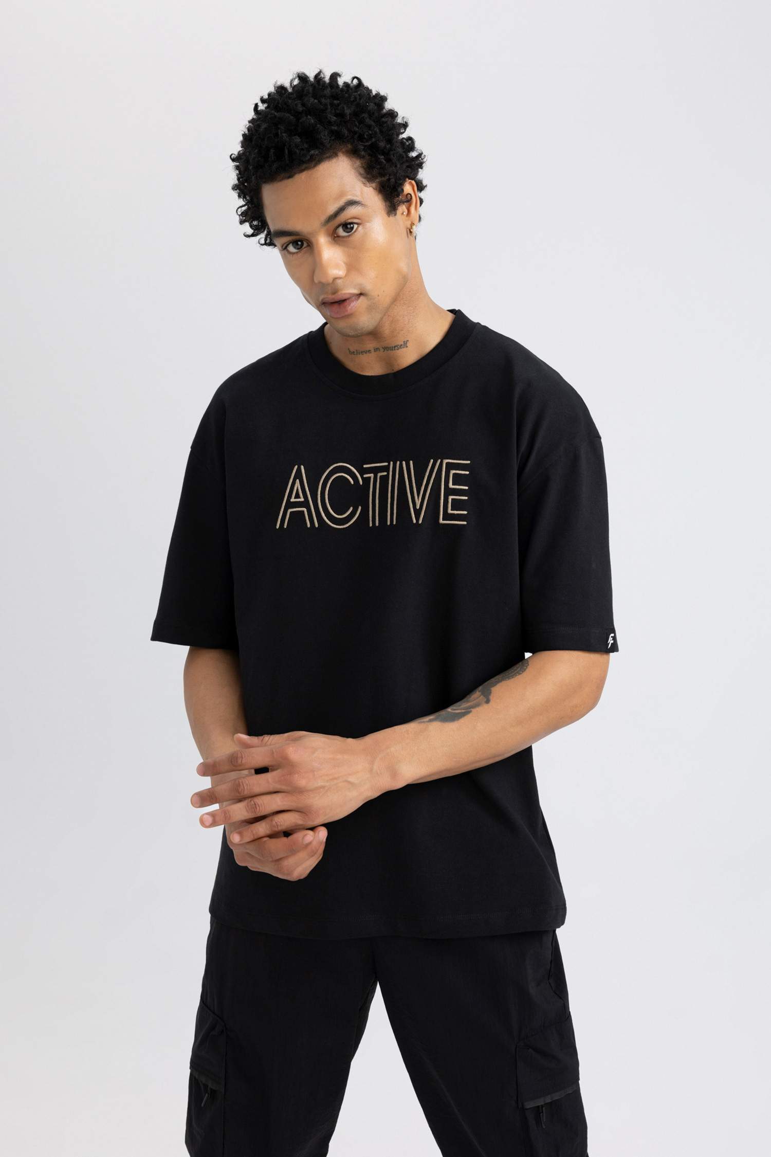 DeFactoFit Oversize Fit Embroidered T-Shirt