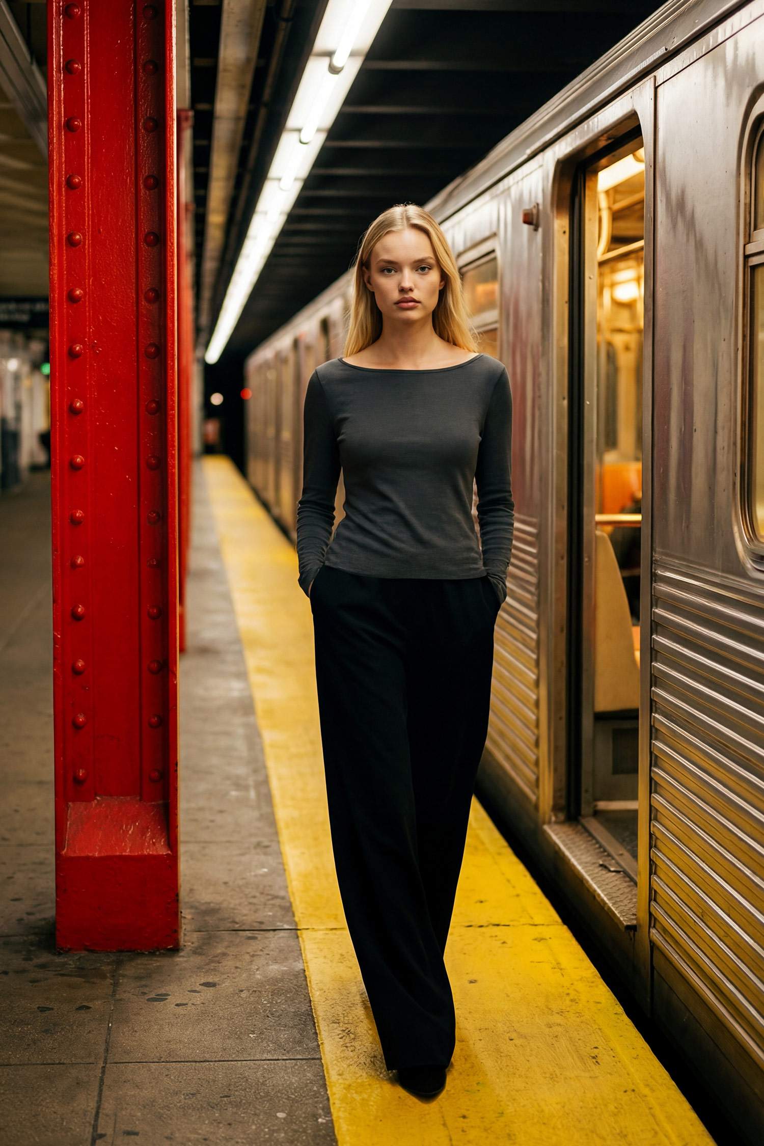 Wide Leg Double Pocket Trousers