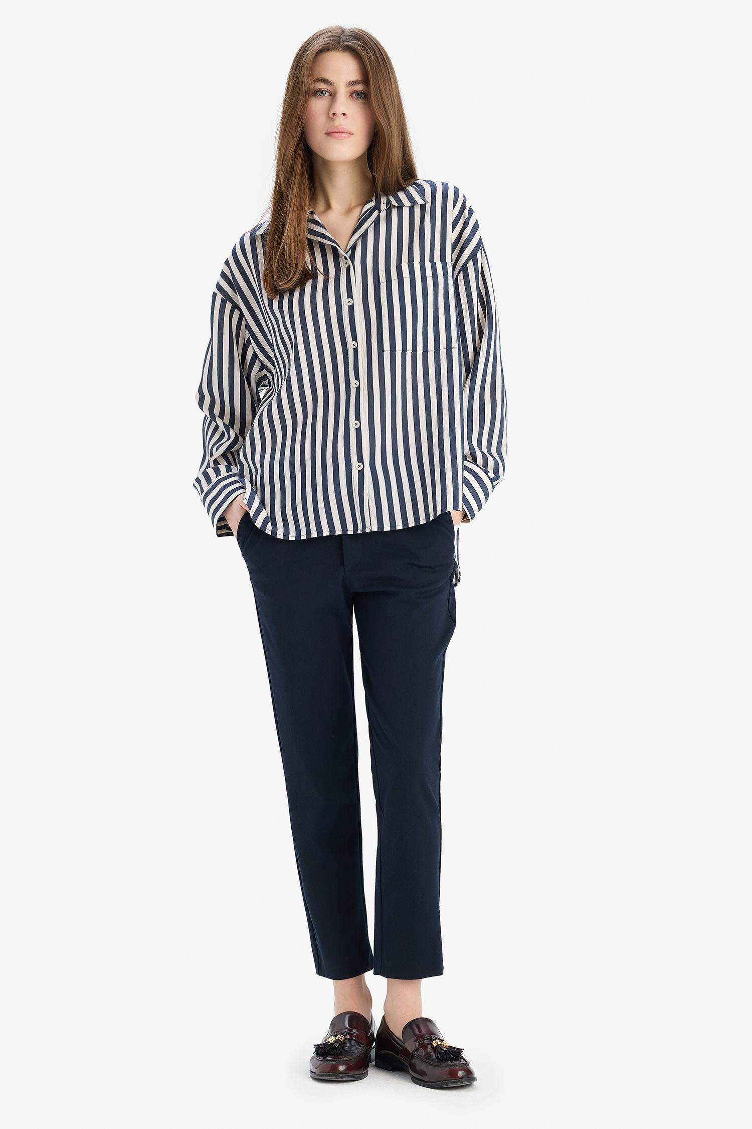 بنطلون سادة تشينو كلاسيكي بخصر عادي