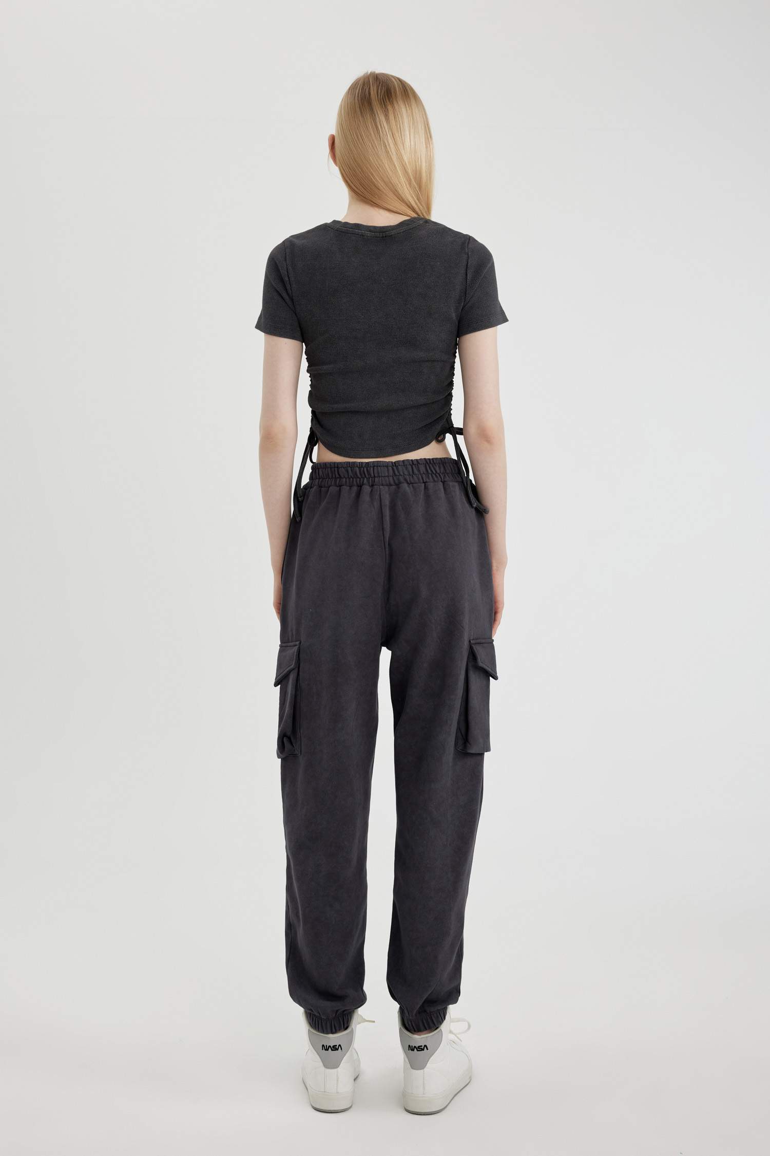 Coool Basic Düz Beli Paçası Lastikli Kargo Cepli Jogger Eşofman Altı