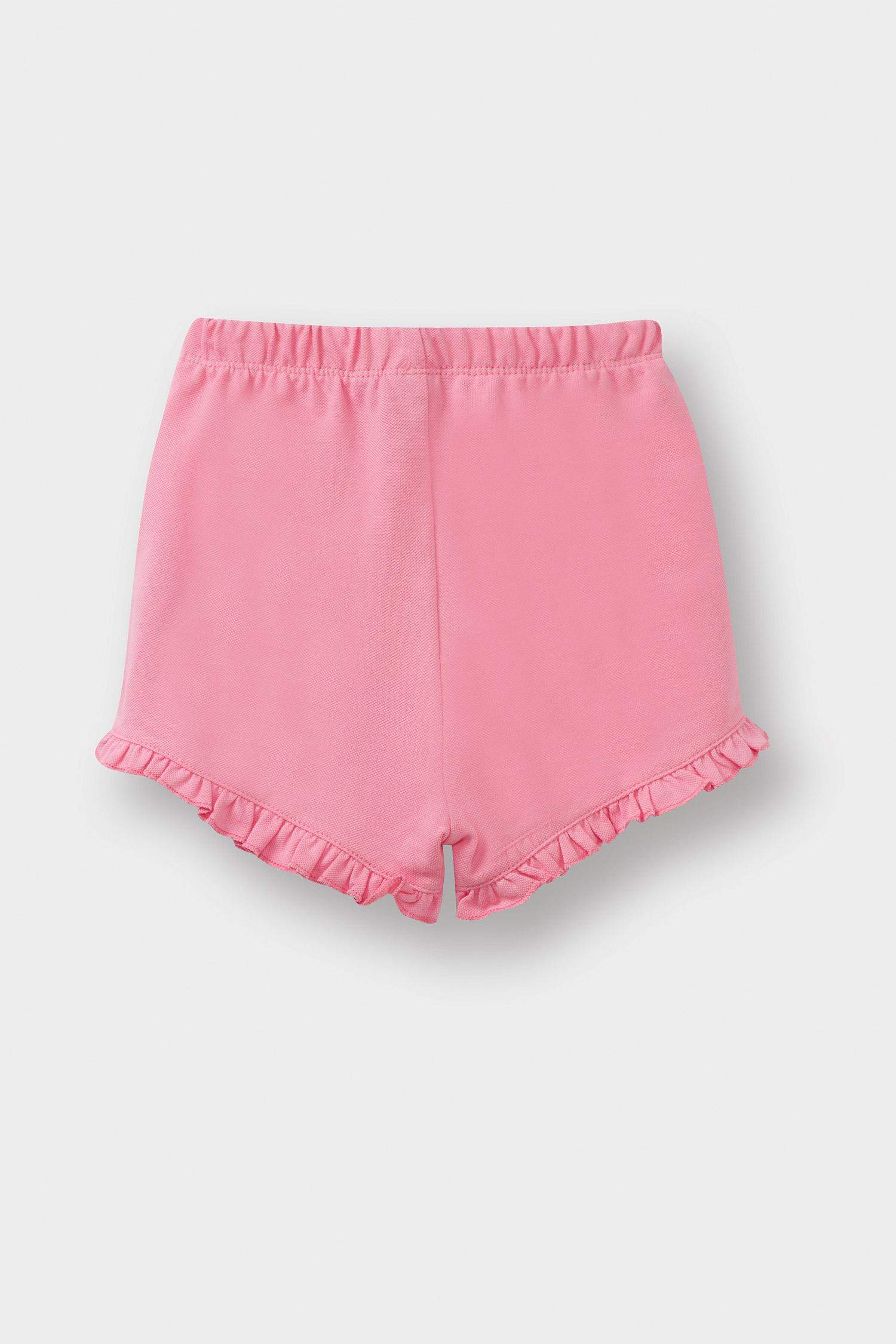Baby Girl Elastic Waist Pique Shorts